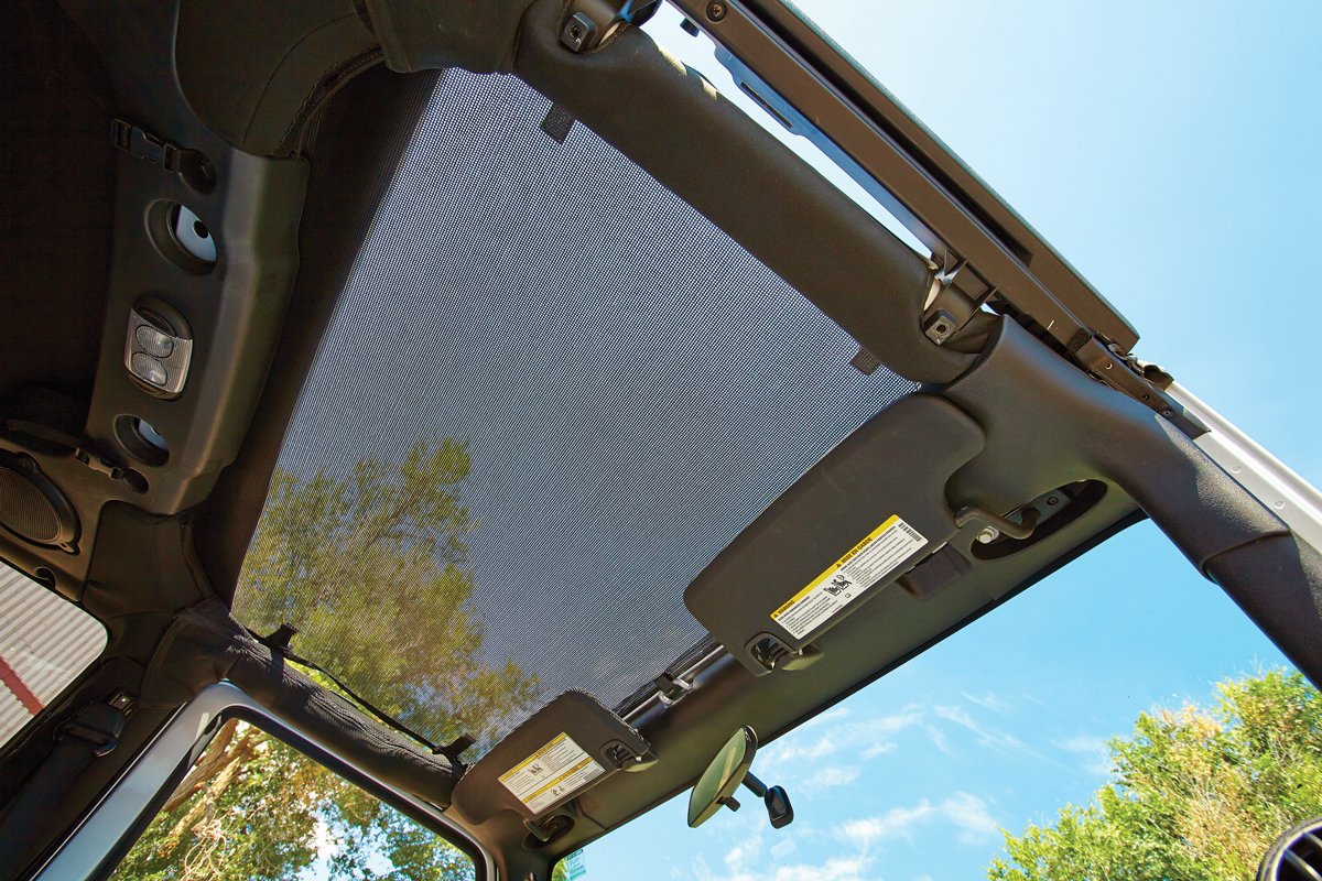 Bestop 5240011 Mesh Sun Bikini Top for 2007-2018 Jeep Wrangler JK 2DR & 4DR - Targa Length - UV Protection & Breathable Shade for Off-Road & Summer Driving