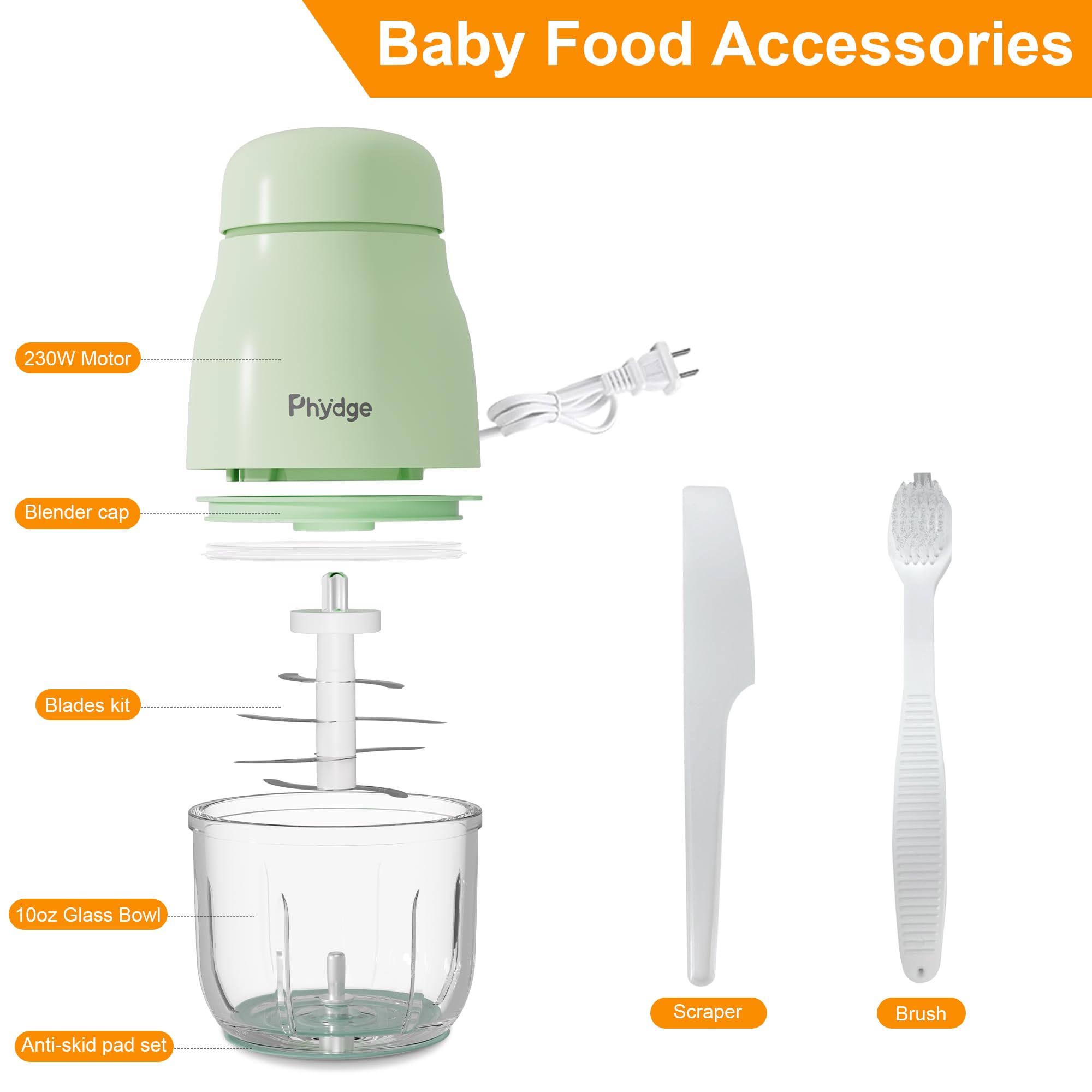 **Baby Food Maker - 10oz Green Blender & Puree Maker for Fruits, Vegetables & Meat - 10-Second Quick Food Processor for Soft Baby Meals - Perfect for Homemade Baby Food & Toddler Snacks**