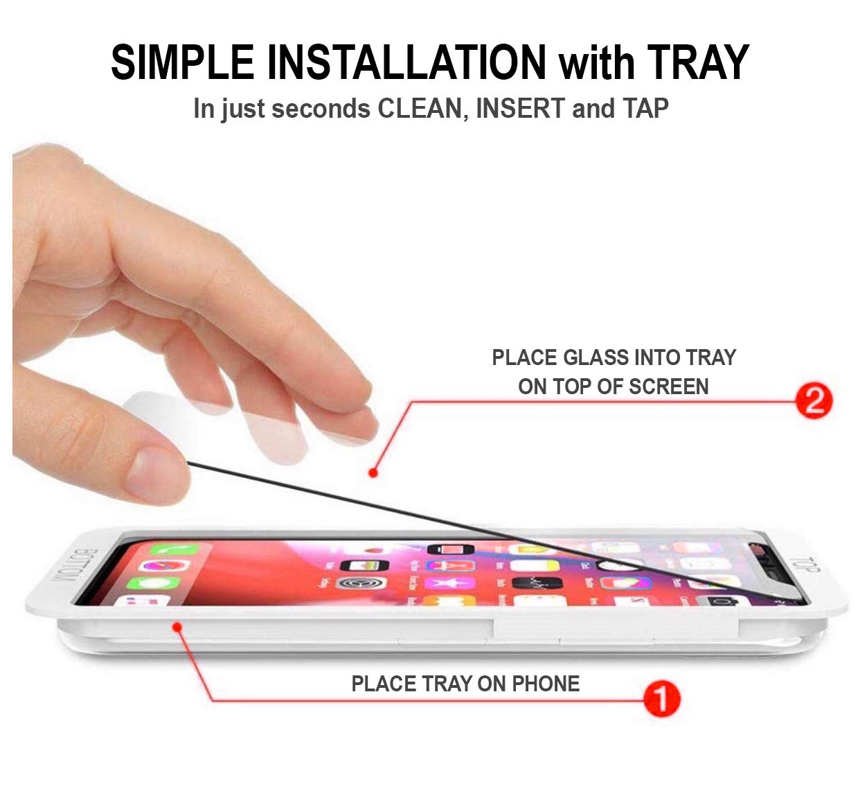 2 Pack Tempered Glass Screen Protector for iPhone X/Xs/11/11 Pro - Ultra Clear HD Scratch Resistant Protective Film - Perfect for Everyday Use, Gaming & Outdoor Activities