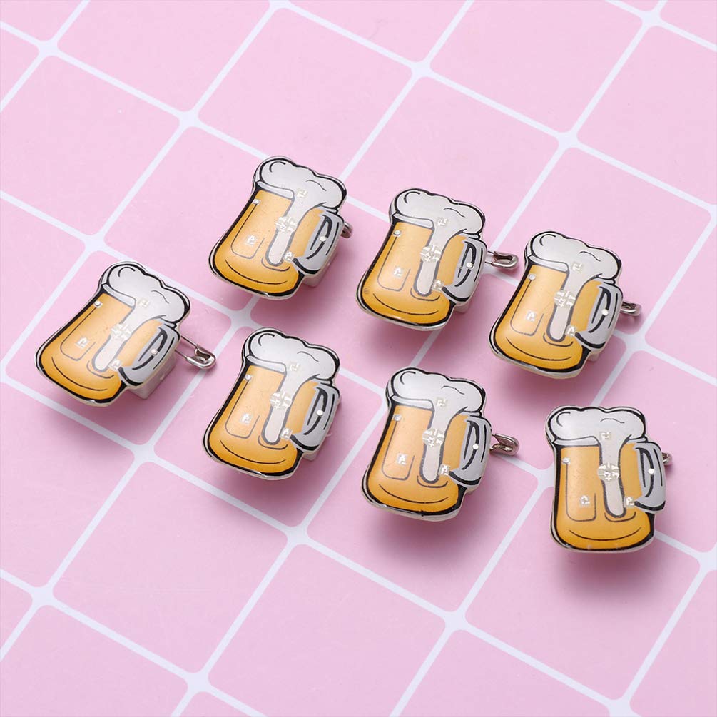 PRETYZOOM 50pcs Beer Enamel Pins - Beer Mug Lapel Pins, Drinker Brooches, Hat Pins & Tie Tacks - Luminous Badges for Shirts, Bags, Backpacks - Perfect for Beer Festivals, Parties & Gifts - Random Colors