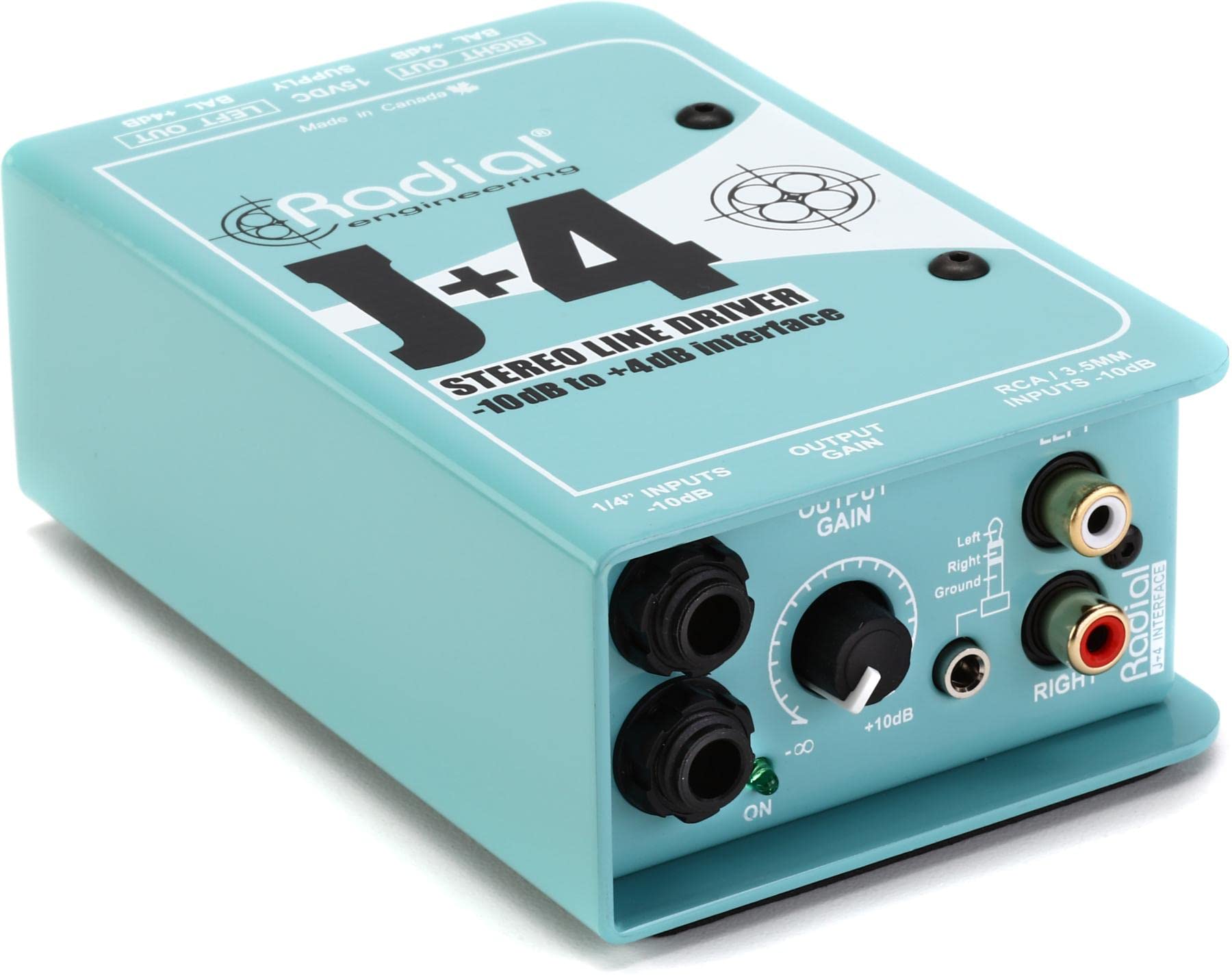 Radial J+4 2-Channel Signal Level Driver - Professional Audio Booster for Studio & Live Sound | Perfect for Mixing, Recording & Stage Performances