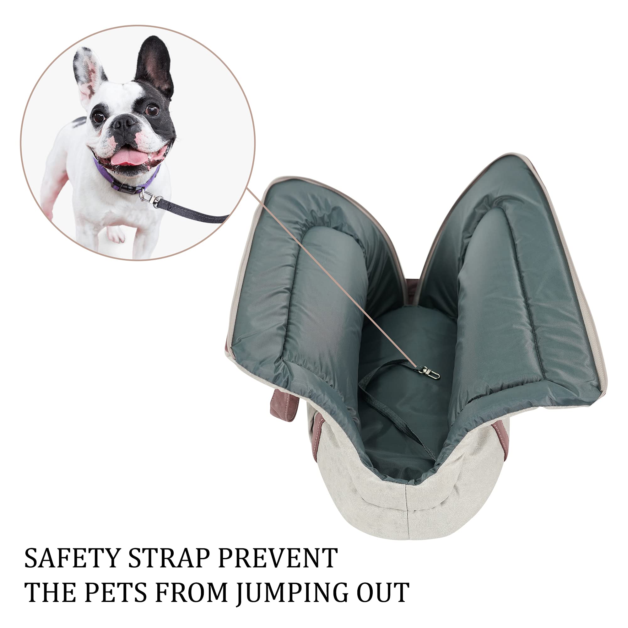SUSSEXHOME Small Pet Carrier for Dogs and Cats - Washable Semi-Open Travel Tote Bag with Adjustable Strap - 9.8 x 15.7 x 13 Inch - Beige-Rose - Perfect for Vet Visits, Air Travel, and Outdoor Adventures