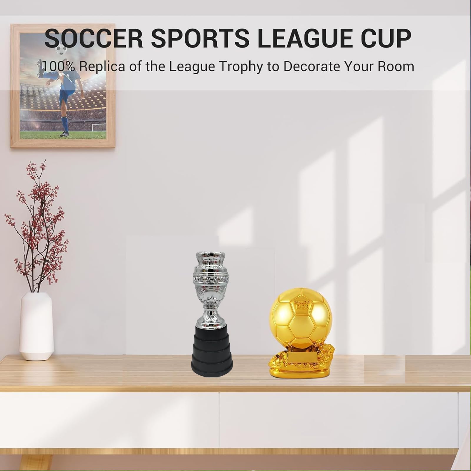Copa America Trophy Replica - High-Quality Soccer Championship Cup, Electroplated Resin Collectible - Perfect for Office Decor, Fan Gifts, Birthday Presents & Sports Memorabilia | Ideal for Soccer Fans, Trophy Displays & Sports-Themed Parties