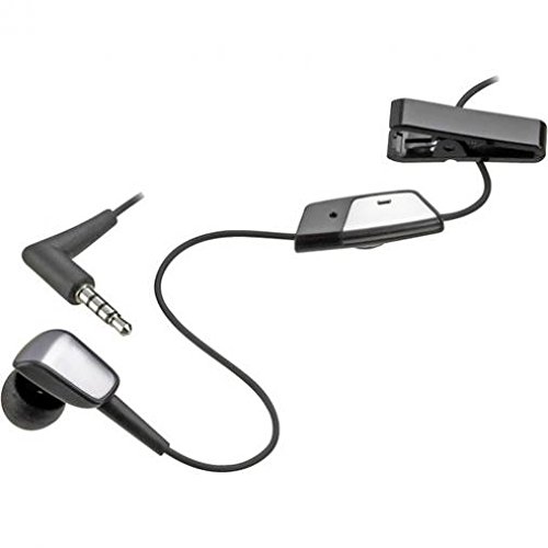 Single Mono 3.5mm Wired Earbud Headset with Microphone - Hands-Free Headphone for Verizon BlackBerry Priv, Google Pixel, Pixel XL & HTC 10 [Black] - Perfect for Calls, Gaming & Office Work