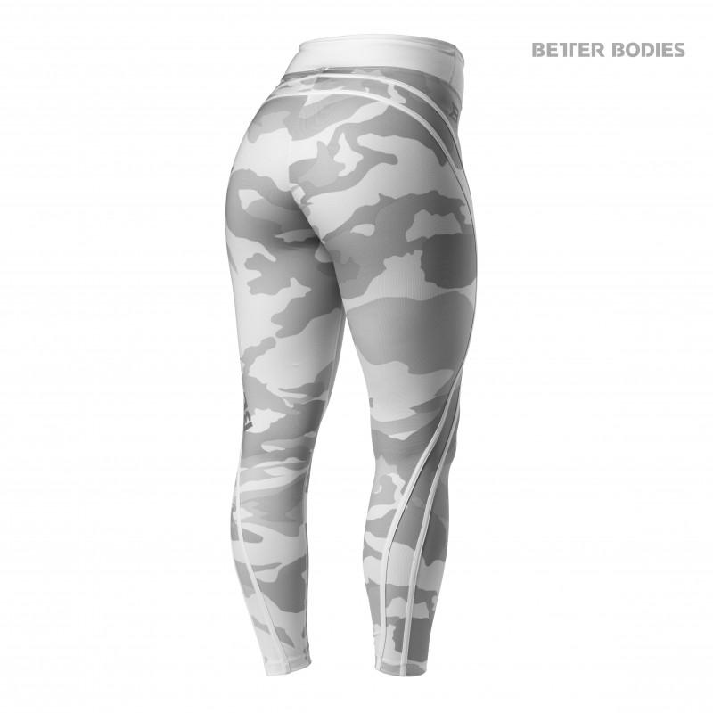 Better Bodies Camo High Waist Tights - White Camo Print for Women | Yoga, Running & Workout Leggings | Comfortable & Stylish Activewear