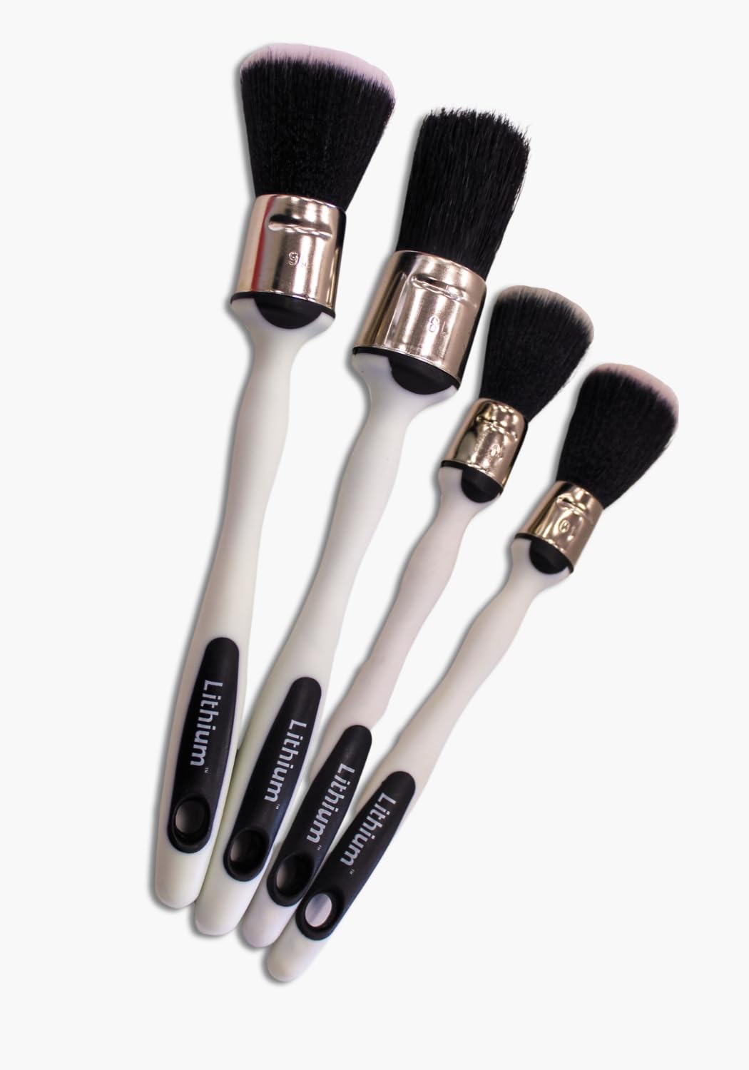 Premium Lithium Detailing Brushes - Ergonomic Non-Slip Car Detailing Kit with Synthetic & Natural Bristles, Durable Molded Foam Handle for Auto Detailing, Waxing, Interior Cleaning & Professional Car Care