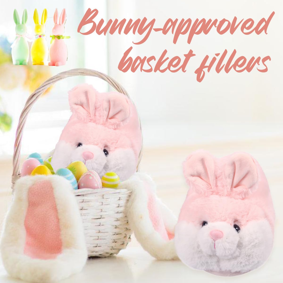 Caramella Bubble Classic Bunny Slippers for Women - Funny Animal Novelty House Shoes for Adults - Cute Plush Rabbit Slippers for Indoor Comfort & Relaxation - Perfect for Home, Lounge & Bedroom Wear