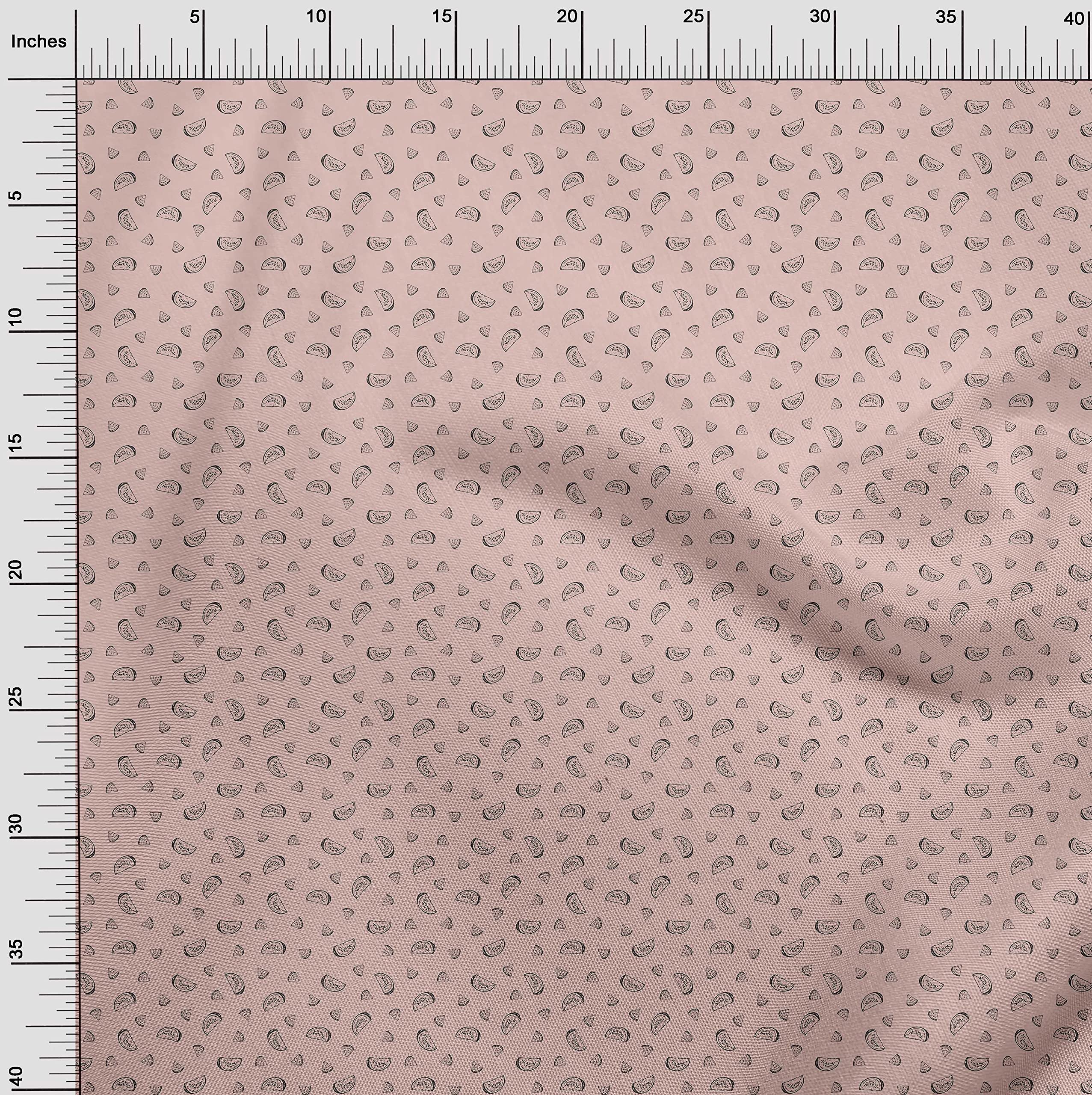 oneOone Cotton Jersey Light Pink Watermelon Print Fabric by The Yard - 58 Inch Wide Soft Stretchy Material for DIY Dresses, Skirts & Summer Apparel