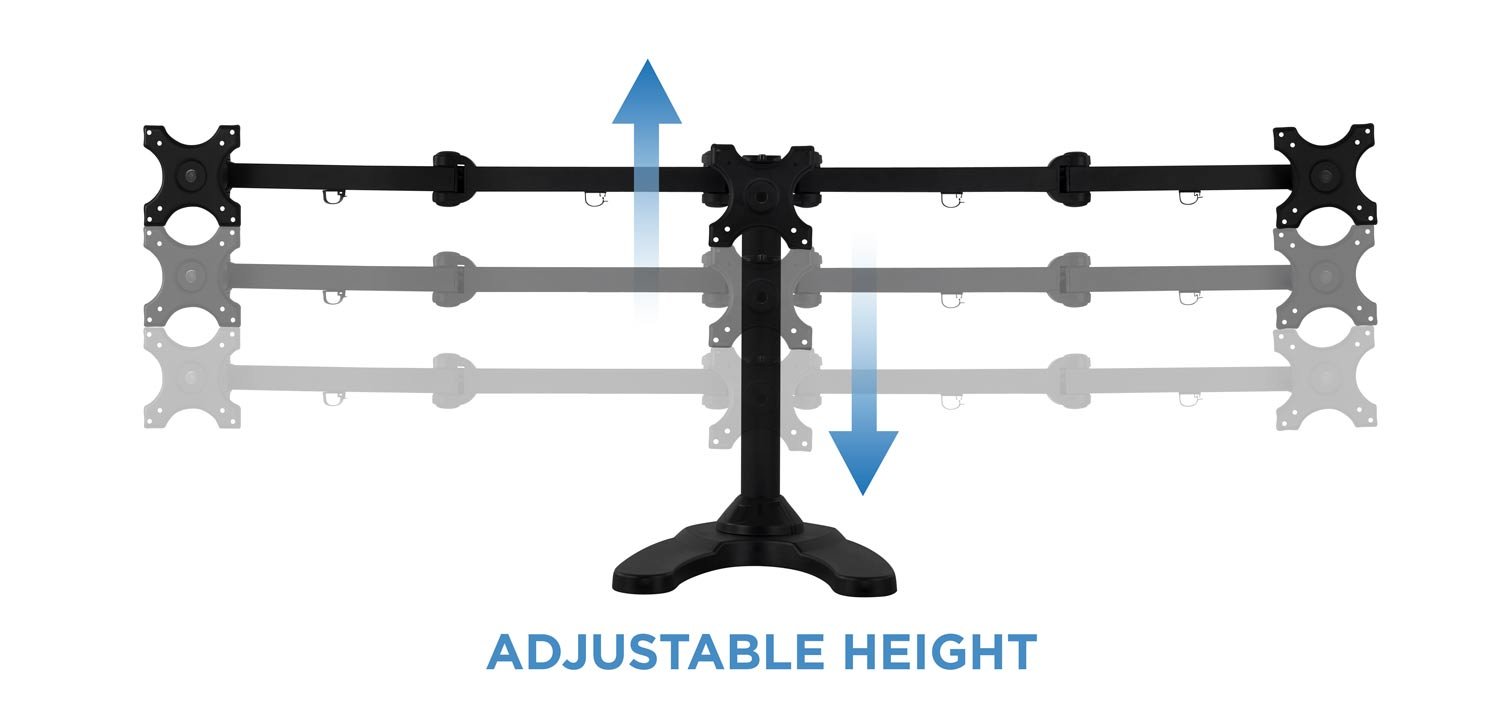 Mount-It! Triple Monitor Stand for 19-24 Inch Screens - Heavy Duty Adjustable 3 Monitor Mount with Free Standing & Grommet Bases - VESA 75/100 Compatible - Perfect for Home Office, Gaming Setup & Workstation Ergonomics