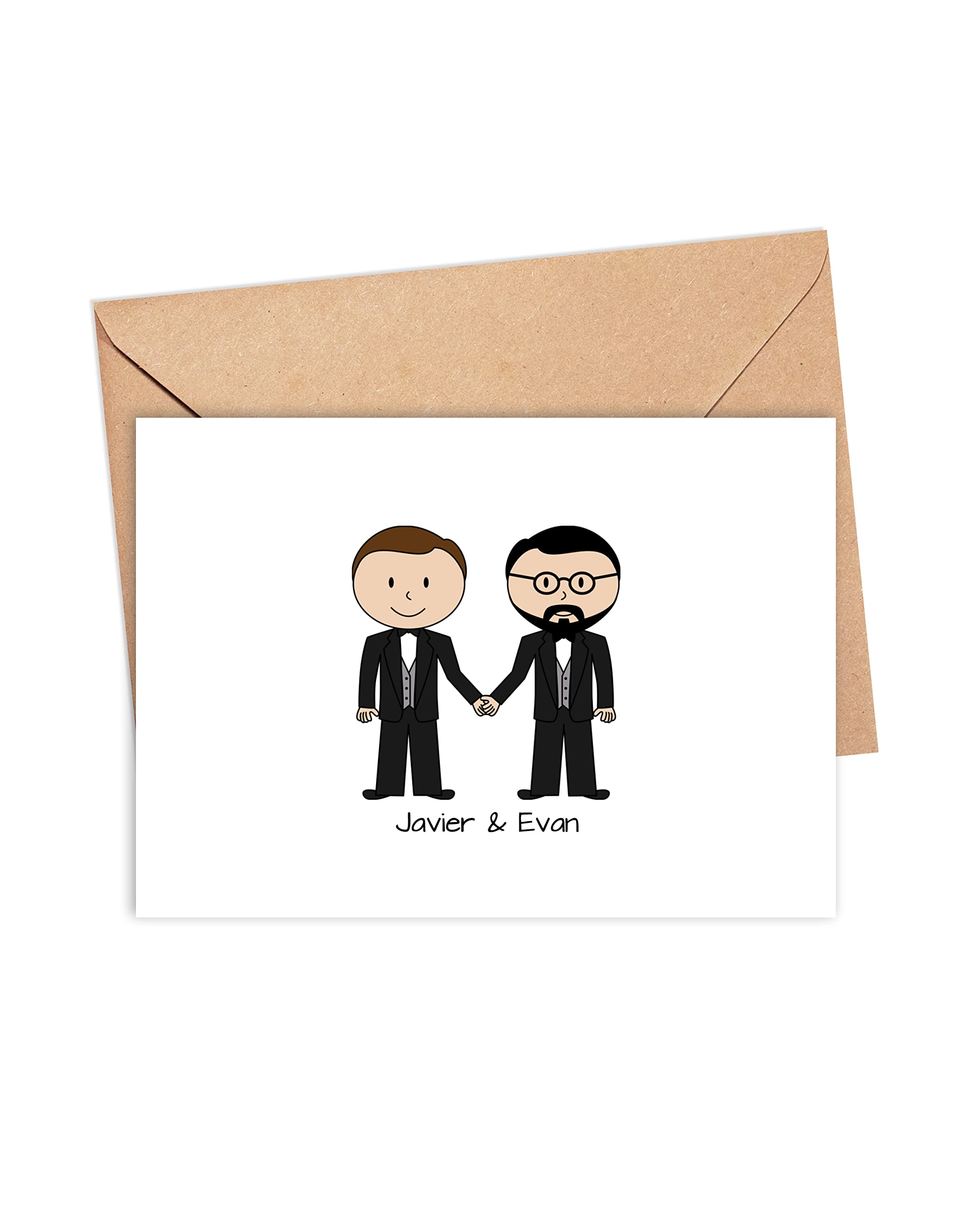 Same Sex Wedding Thank You Cards - Elegant Tuxedo Design Stationery Set for Gay Couples | LGBTQ+ Engagement & Marriage Thank You Notes | Perfect for Wedding Favors, Bridal Showers & Anniversary Gifts
