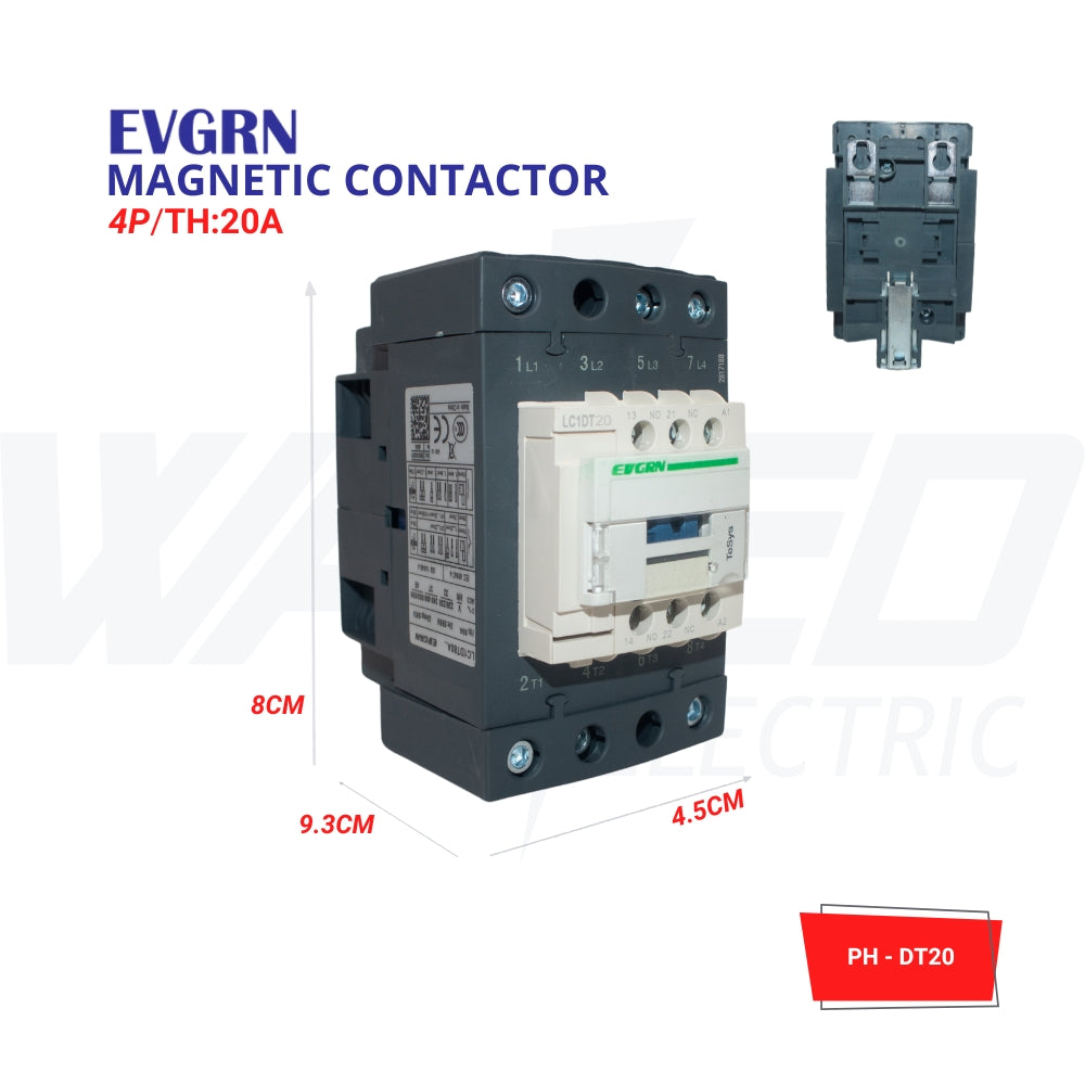 20A Motor Control Contactor - 3 Phase AC3 for Industrial Automation, HVAC Systems & EV Charging Stations | Heavy Duty Electrical Switchgear