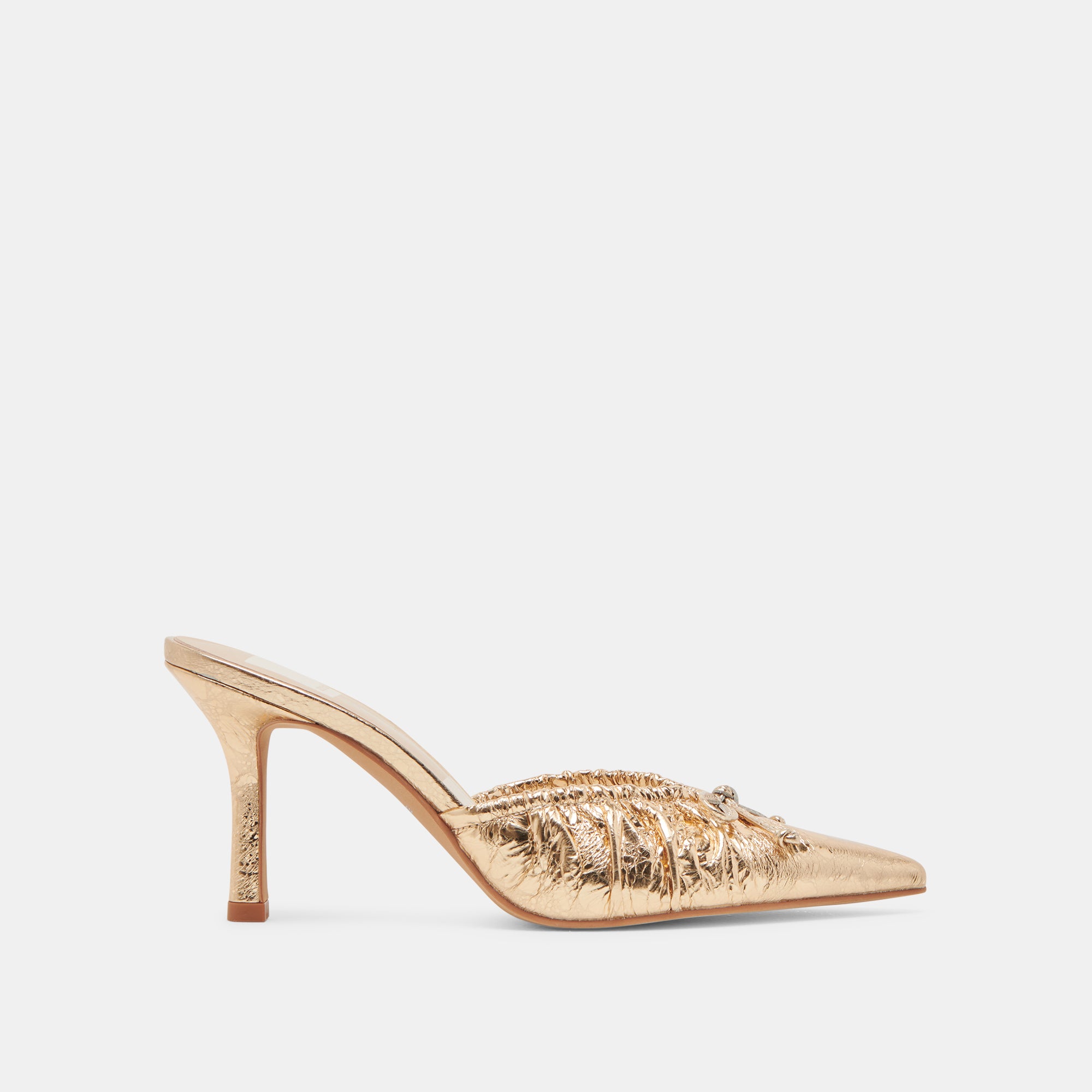 KAIRI Women's Gold Distressed Leather Heels - Elegant High Heel Pumps for Party, Wedding & Evening Events