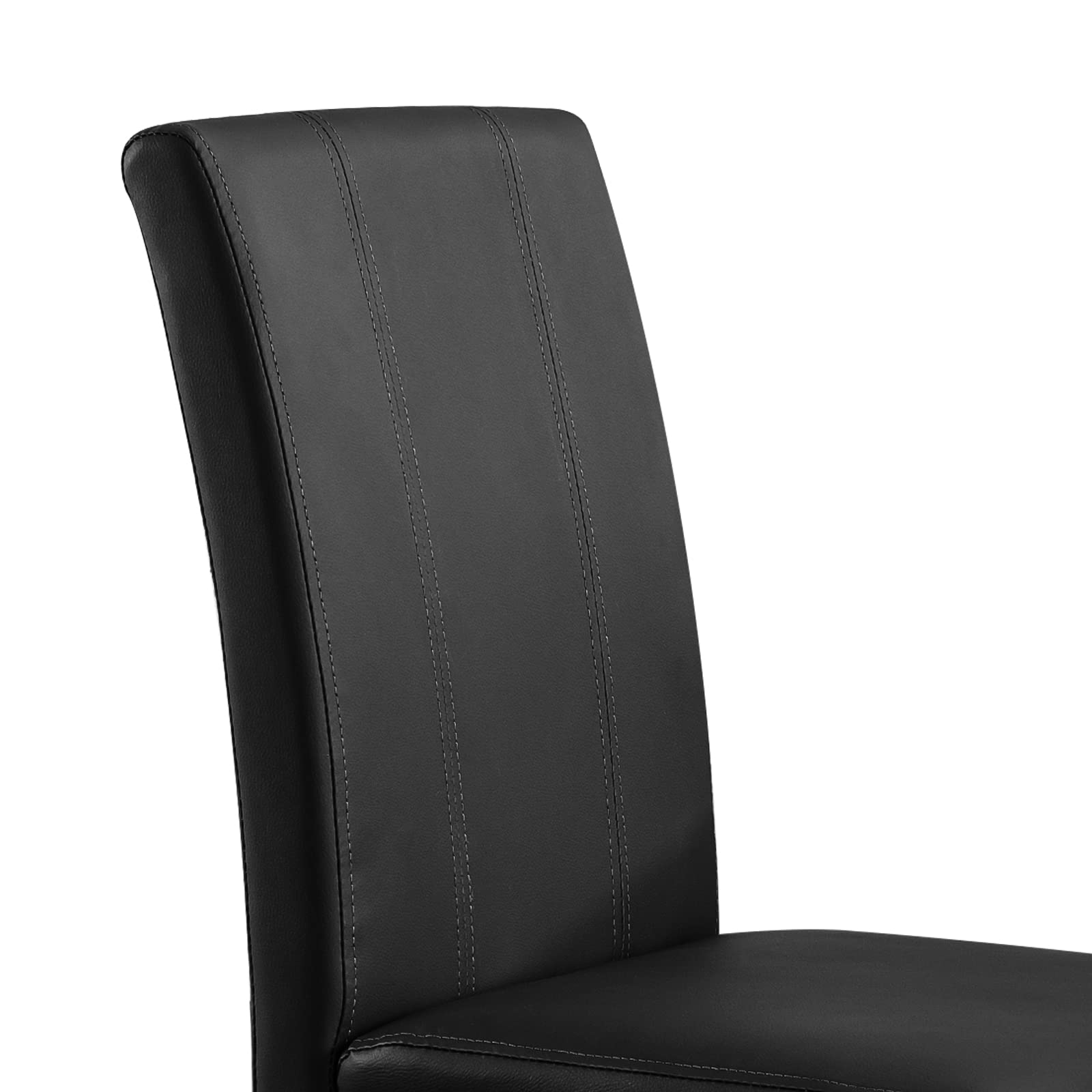 SUBRTEX 2-Pack Waterproof Leather Dining Chairs - Black Parsons Kitchen Chairs with Solid Rubber Wood Legs for Home, Kitchen & Living Room - Perfect for Modern Dining & Entertaining