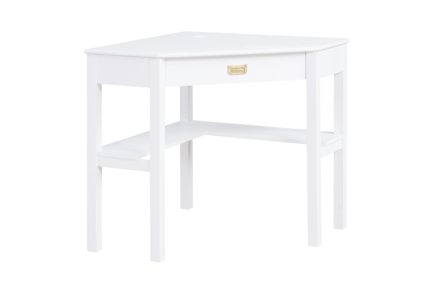 Linon White Corner Desk - Compact Home Office & Study Space