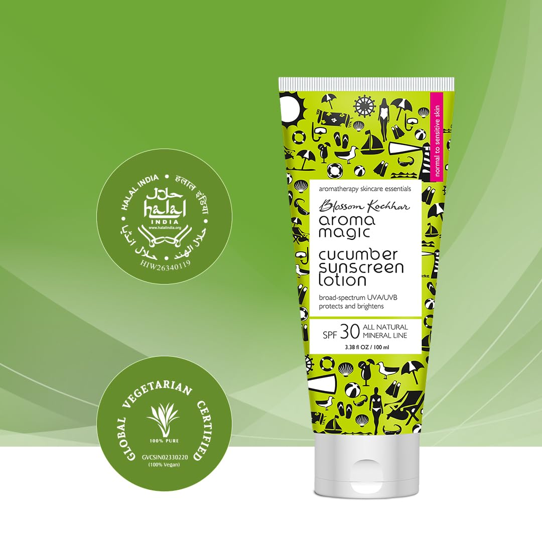 Aroma Magic Combo - Lavender Face Wash for Dry Skin & Cucumber Sunscreen Lotion SPF 30 (100ml x 2) | Hydrating Skincare Set for Daily Face Care & Sun Protection