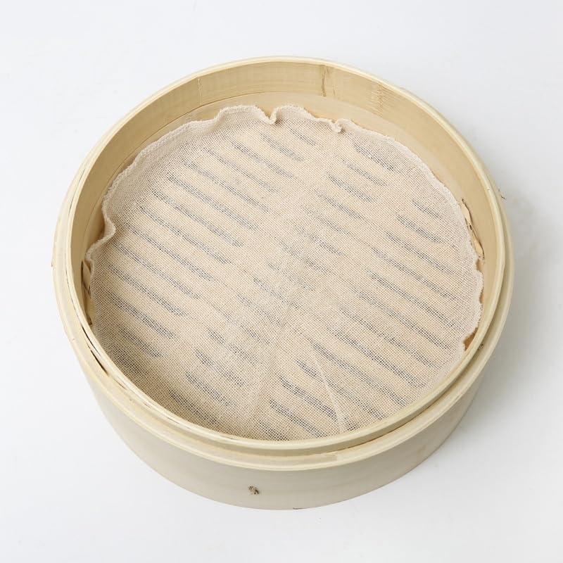 Premium Bamboo Steamer Basket - Handmade 2-Tier Traditional Design for Dumplings, Dim Sum, Vegetables & Meat | Includes 2 Cotton Liners (6-Inch) | Perfect for Asian Cooking, Meal Prep & Healthy Steaming at Home