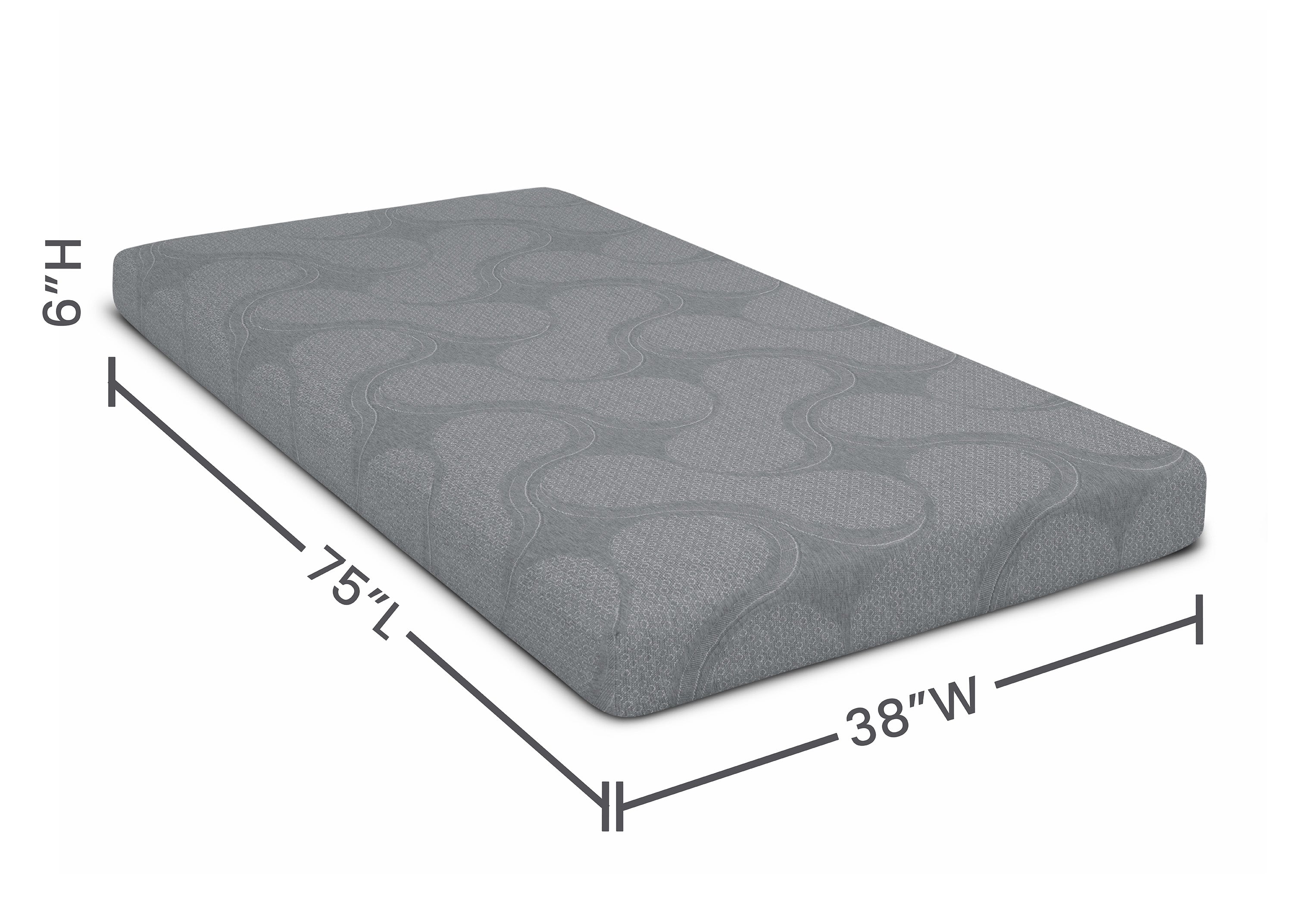 Snooze 6 Inch Memory Foam Twin Mattress - Premium Comfort for Kids & Guest Rooms, Pressure Relief & Support, CertiPUR-US Certified, Perfect for Dorms, Daybeds & Small Spaces