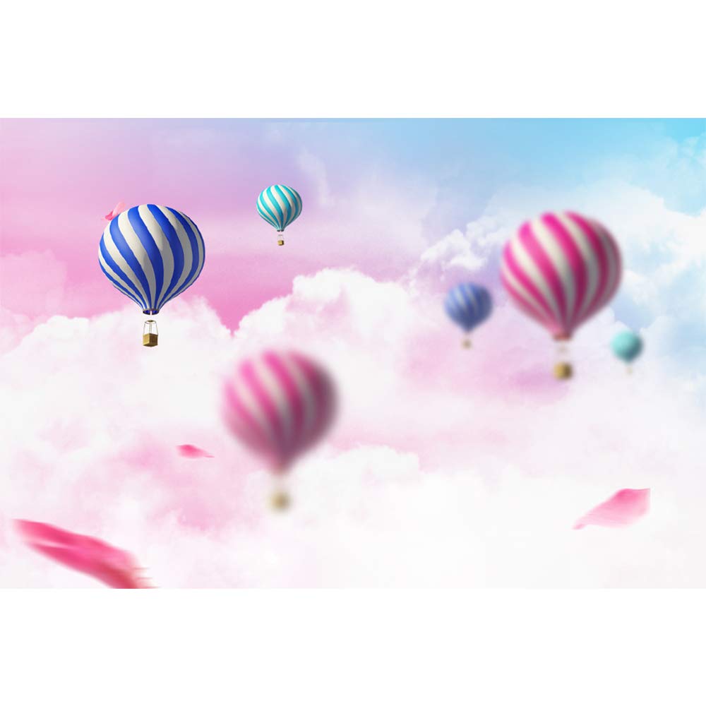 IDEA4WALL Hot Air Balloon Removable Wallpaper - Large Peel and Stick Wall Mural (100x144 inches) for Bedroom Decor, Nursery, Living Room & Office