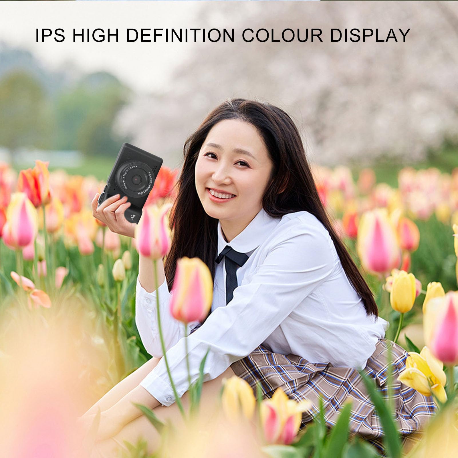 Autofocus Digital Camera for Travel Vlogging - 2.4in IPS Screen, 8x Zoom, Dual Lens (Front & Rear) with Timer - Perfect for Photography, Vacation & Outdoor Adventures (Black)