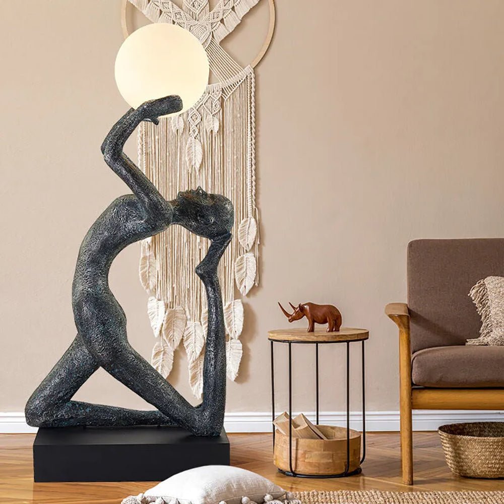 Isadora Modern Sculpture Floor Lamp - Elegant LED Standing Light for Living Room, Bedroom & Office - Adjustable Brightness & Warm White Light