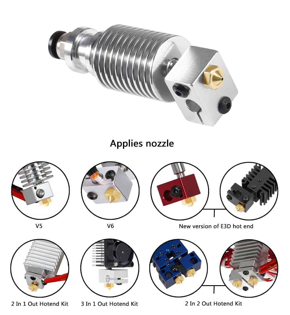 Aokin 8-Pack 0.8mm Brass Extruder Nozzles for E3D V5/V6 3D Printers - Compatible with 1.75mm Filament - High Precision Nozzles for Smooth 3D Printing | Perfect for PLA, ABS, PETG Printing Projects