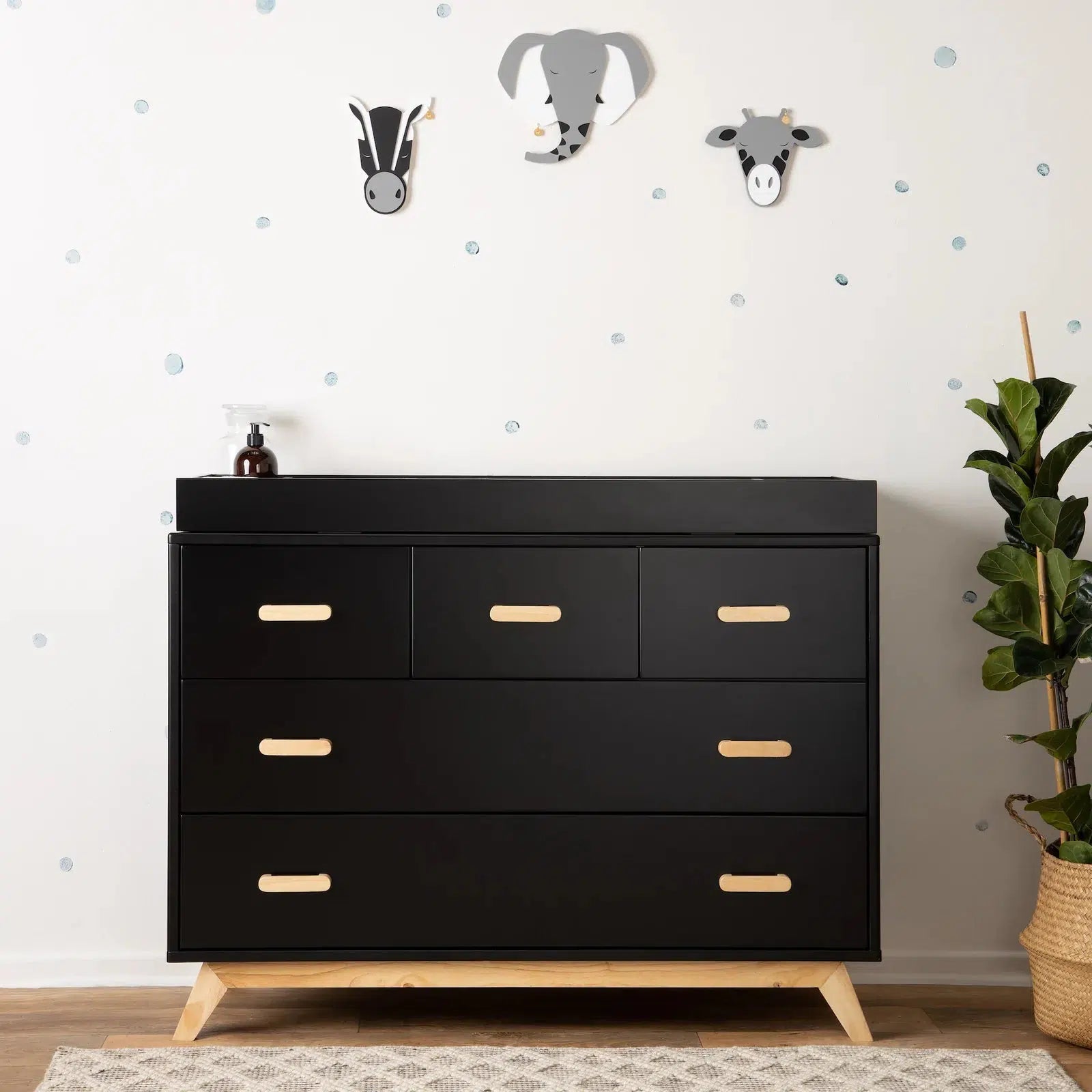 Soho Five Drawer Dresser - Modern Wooden Chest of Drawers for Bedroom & Living Room Storage | Perfect for Organizing Clothes, Accessories, and Home Decor