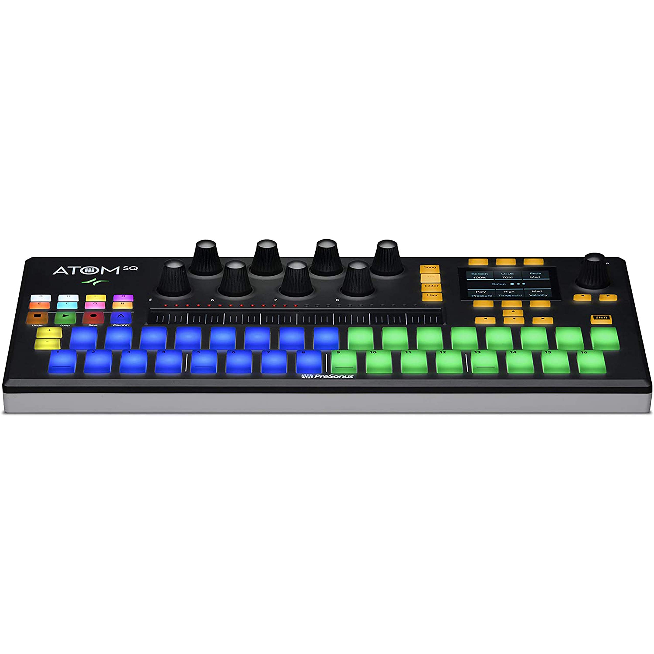 PreSonus Atom SQ MIDI Controller - 32-Velocity Hybrid Keyboard & Pad for Music Production, Performance & DAW Control with Gravity Magnet Phone Holder & XLR Cable Bundle - Perfect for Studio Recording, Live Shows & Beat Making