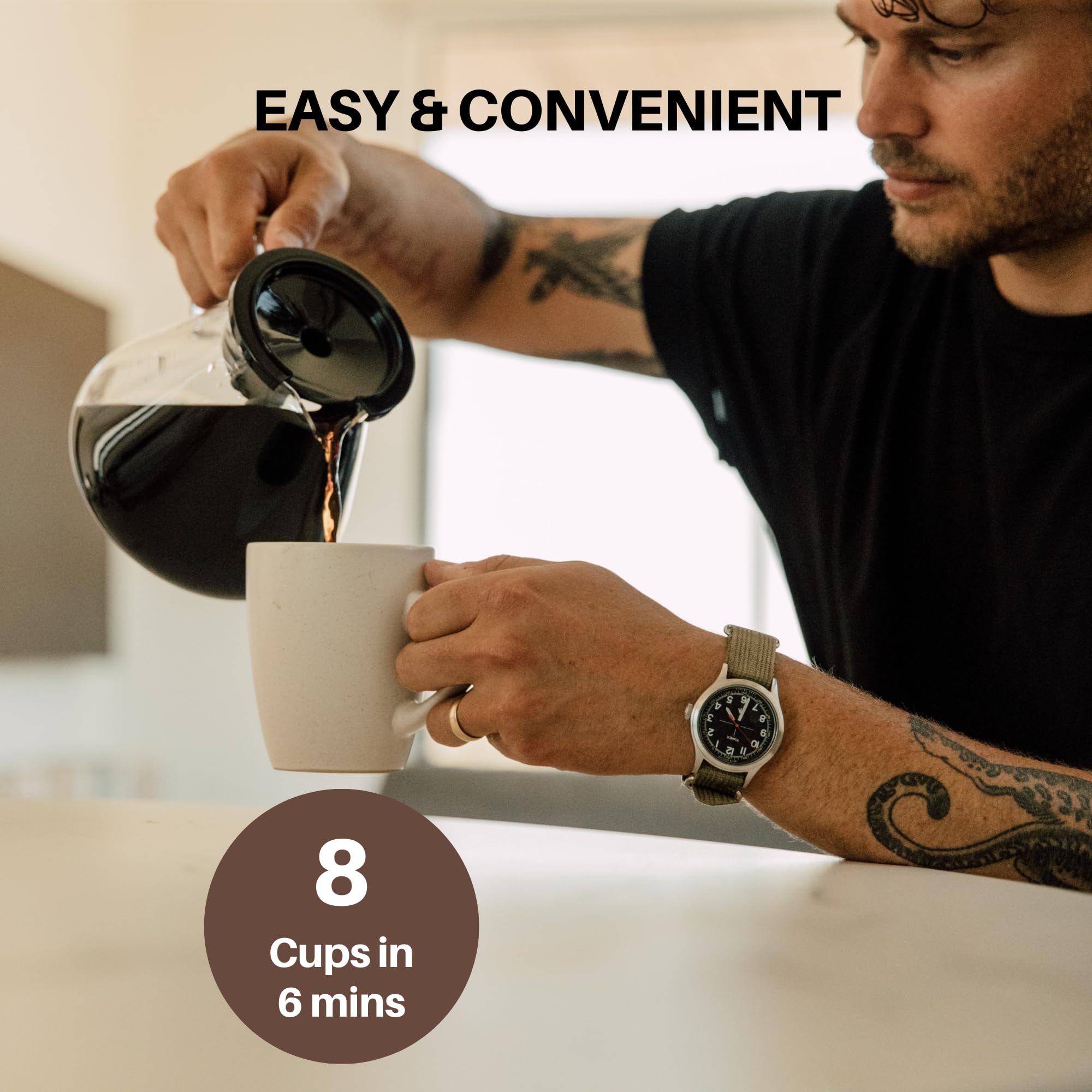 **SimplyGoodCoffee 8-Cup Automatic Drip Coffee Maker – Stainless Steel Pour Over Brewer with Gold Cup Standard – Easy to Use & Durable for Home, Office, or Travel**