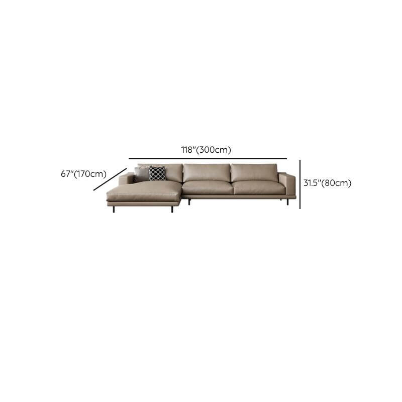 L-Shaped Sectional Sofa with Chaise Lounge in Auburn - Left-Facing Design for Living Room, Home Theater & Small Spaces
