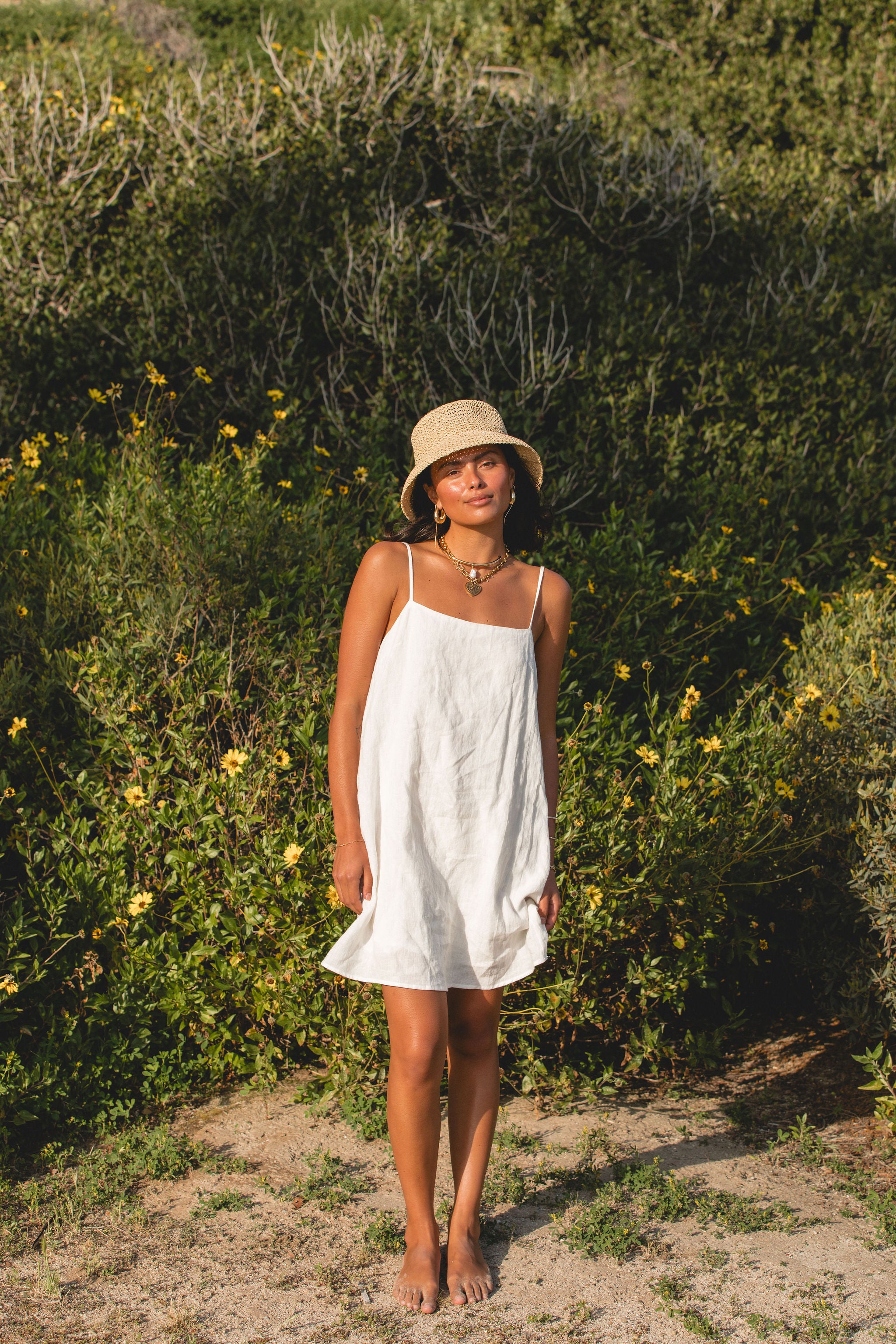 Sicily Linen Mini Dress for Women - Breathable Summer Sundress with Pockets | Perfect for Beach Vacation, Date Night & Casual Outings