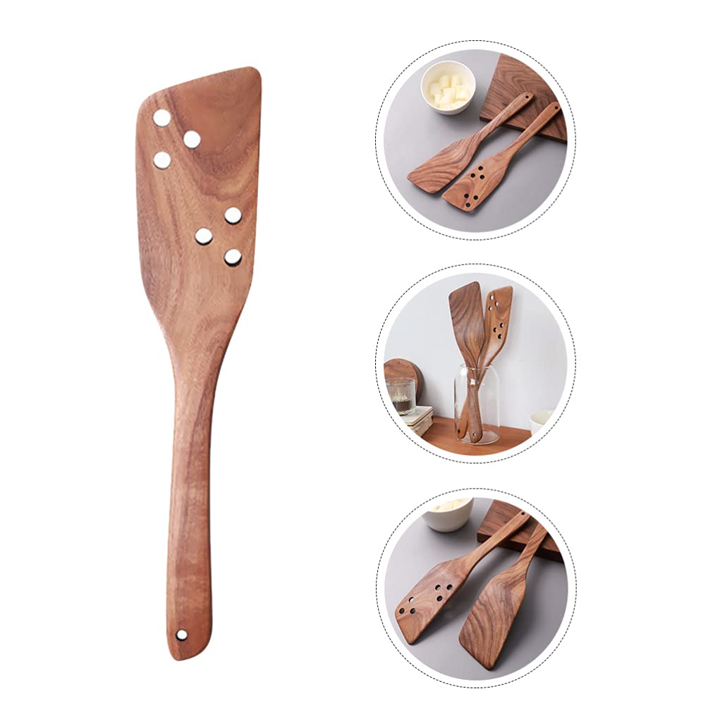 1pc Long Handle Wooden Spatula - Heat-Resistant & Anti-Scald Kitchen Utensil for Cooking, Baking & Frying - Perfect for Non-Stick Pans, Stirring Sauces & Flipping Pancakes