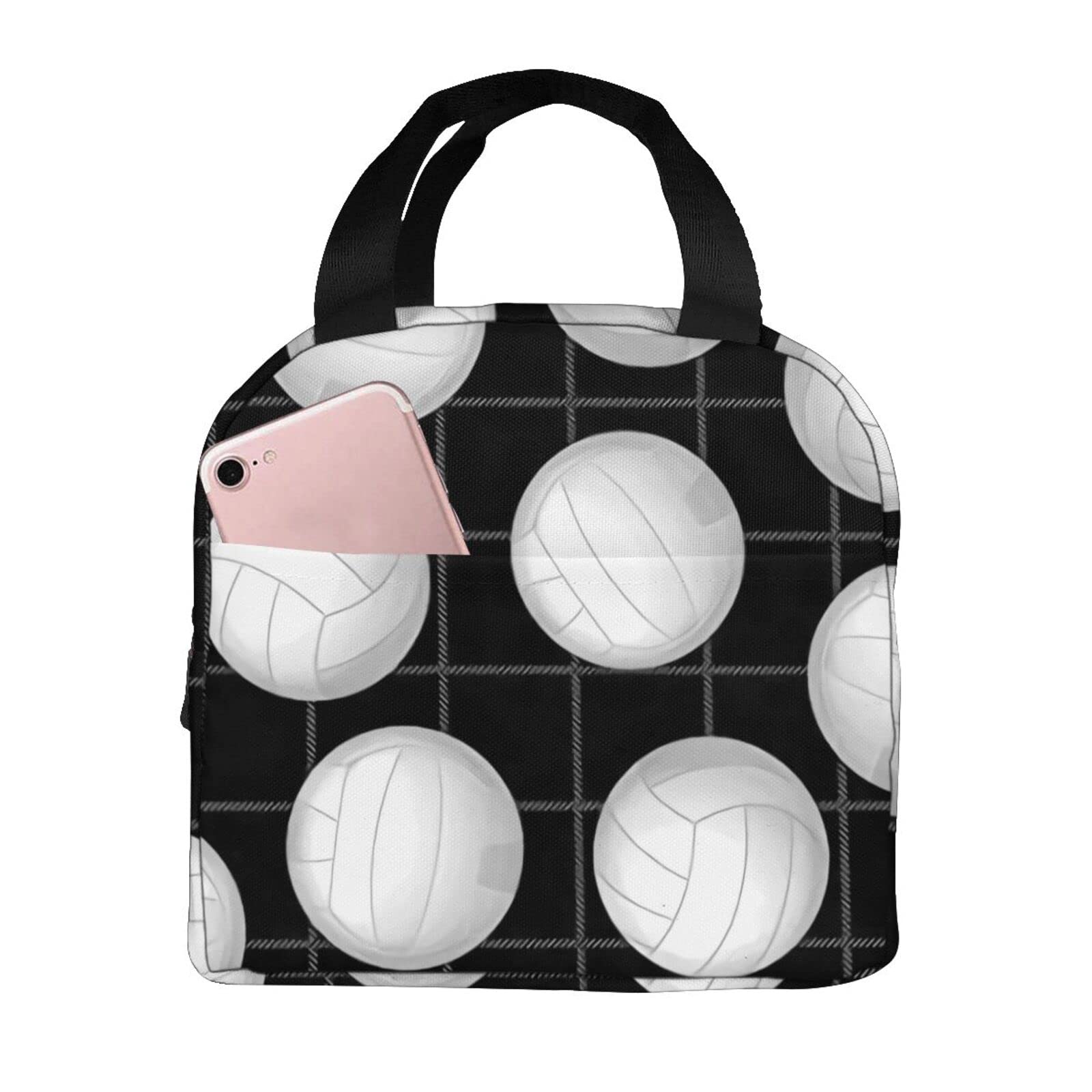 Insulated Volleyball Lunch Bag for Women & Men - Reusable Tote Lunch Box for Sports, Work, School & Outdoor Activities