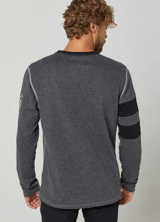 Men's Alp N Rock Helvetica Crew Neck Sweatshirt - Heather Black - Comfortable Casual Pullover for Everyday Wear & Outdoor Activities