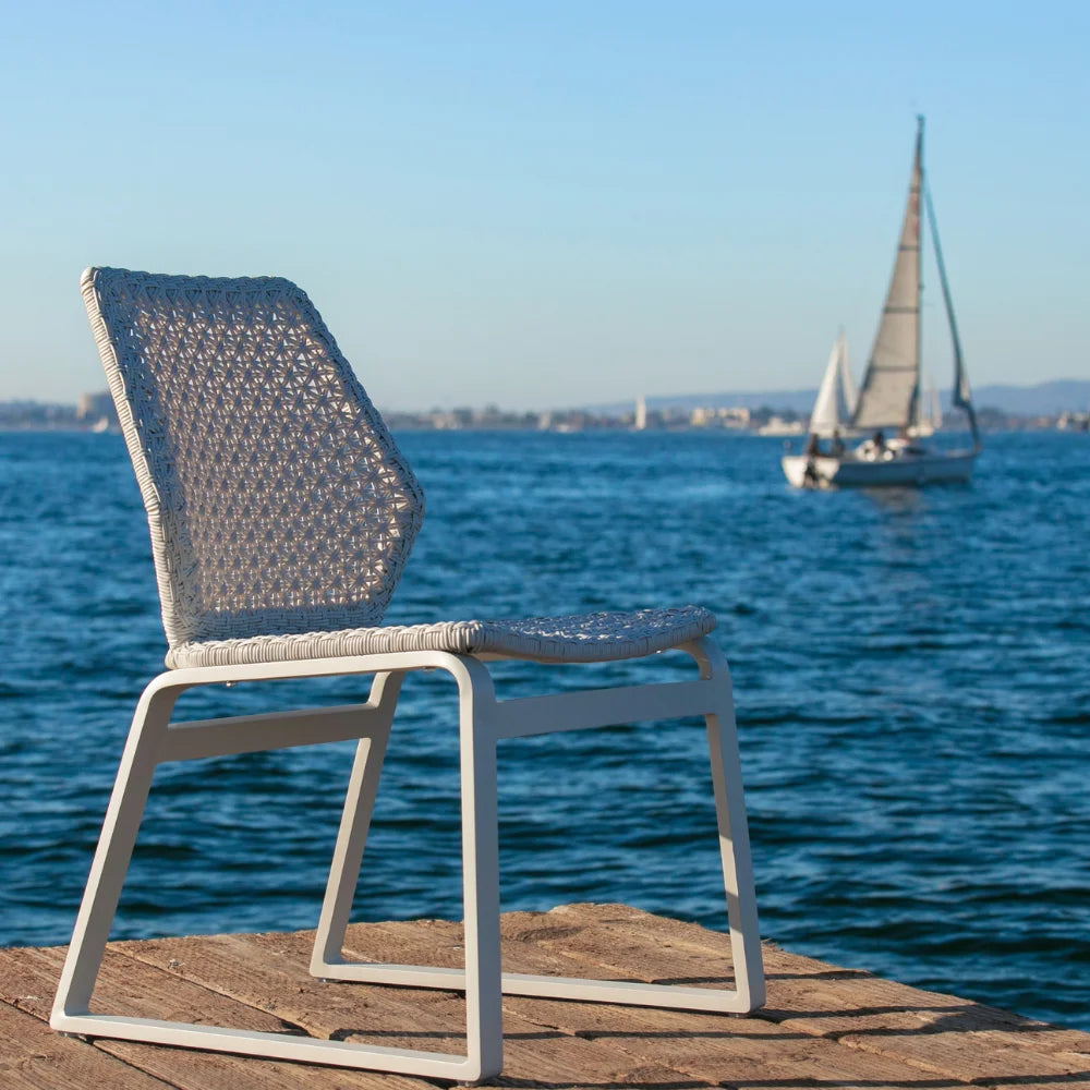Adriano Aluminum Outdoor Wicker Dining Chairs Set of 2 - Patio Furniture for Garden, Poolside, and Backyard Dining - Weather-Resistant & Comfortable Seating