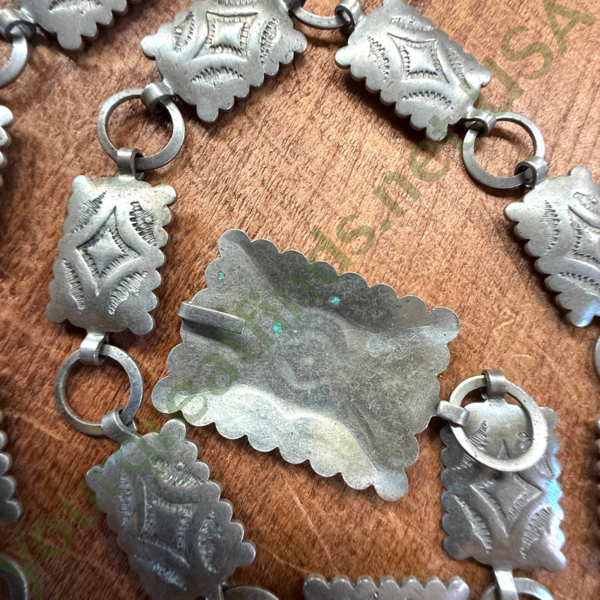 Vintage Western Style Silver Concho Belt - Authentic Costume Accessory for Cowboy, Rodeo, and Halloween Outfits