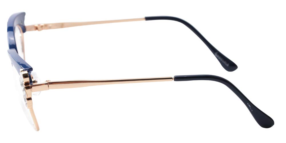 SOOLALA Women's Rhinestone Blue Light Blocking Cat Eye Reading Glasses - Stylish & Comfortable for Computer Work, Reading & Screen Time