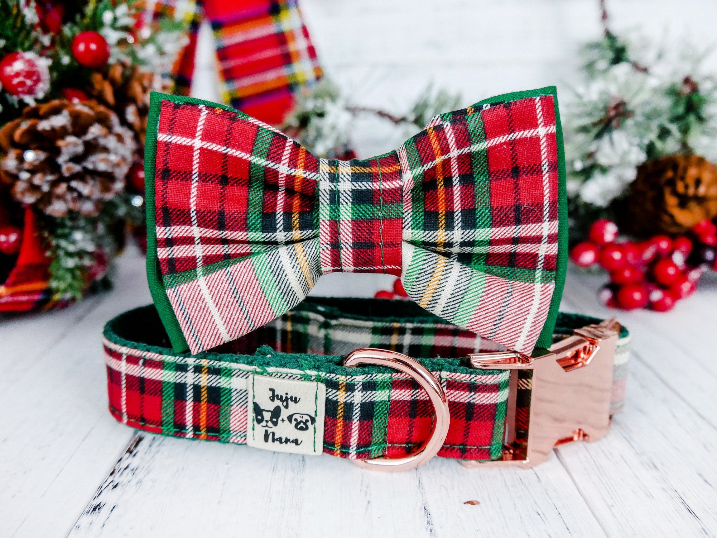 Christmas Plaid Dog Harness Set - Adjustable Pet Vest with Leash for Small Medium Large Dogs - Cozy Winter Outfit for Walking, Hiking & Outdoor Adventures