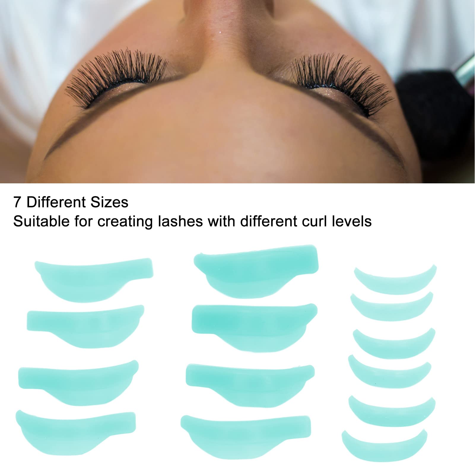 EXCLUZO Professional Eyelash Perming Pads & Lifting Rods Kit - 7 Sizes for Salon-Quality Lash Lifts (Green) | Perfect for Home Use & Beauty Salons | DIY Eyelash Curling & Styling