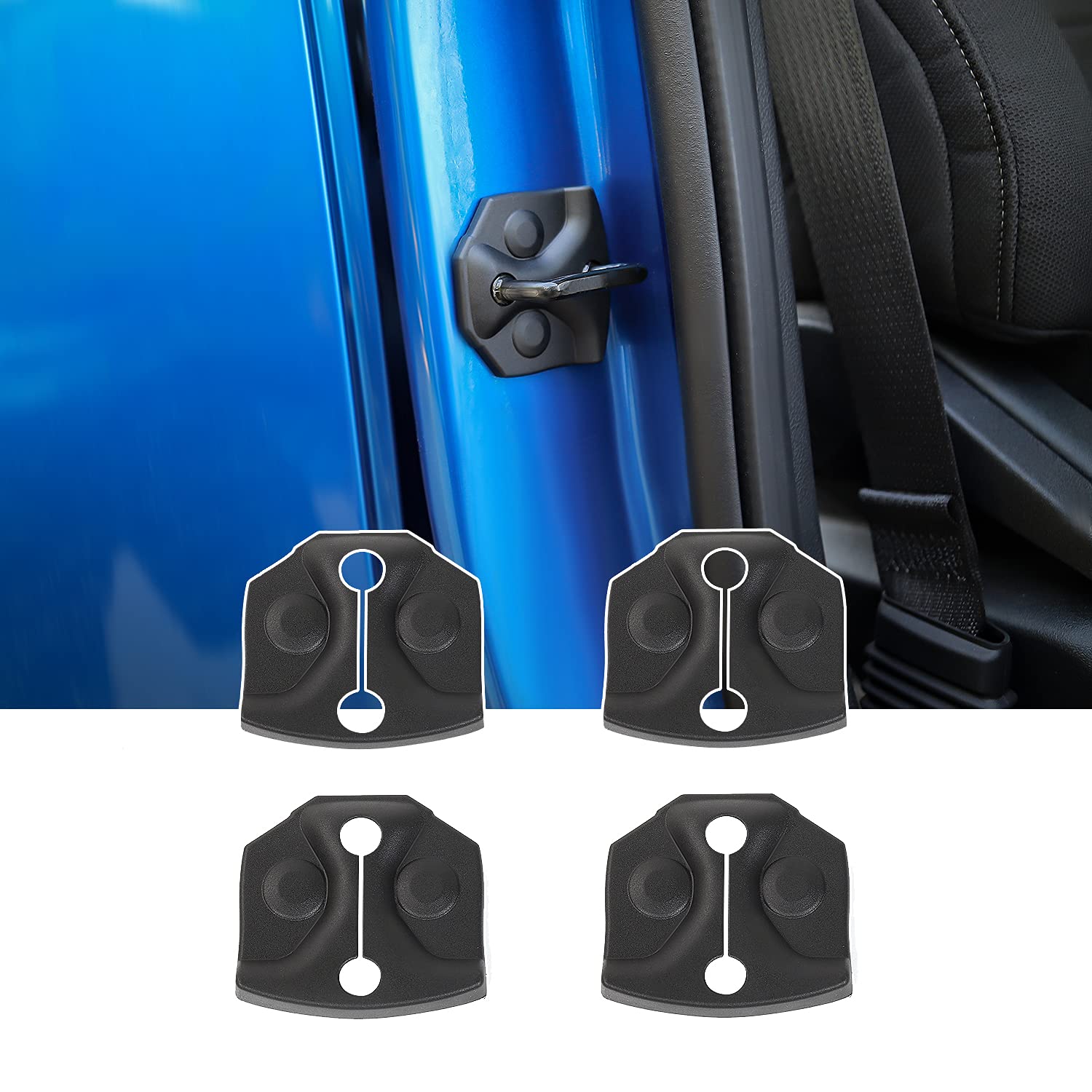 Voodonala ABS Car Door Lock Cover & Hinge Protector - Anti-Rust Door Lock Cover for Ford F150 2015-2023 Models (4-Piece Set) - Perfect for Off-Roading, Winter Protection & Vehicle Maintenance
