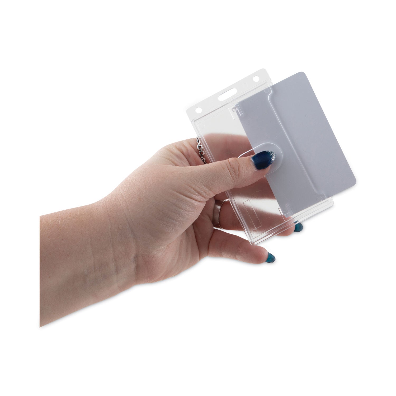 Advantus Frosted Vertical Badge Holders - 2.5 x 4.13 Inch Rigid ID Card Holders with 2.13 x 3.38 Insert (25/Box) - Perfect for Workplace Security, Events & Conferences