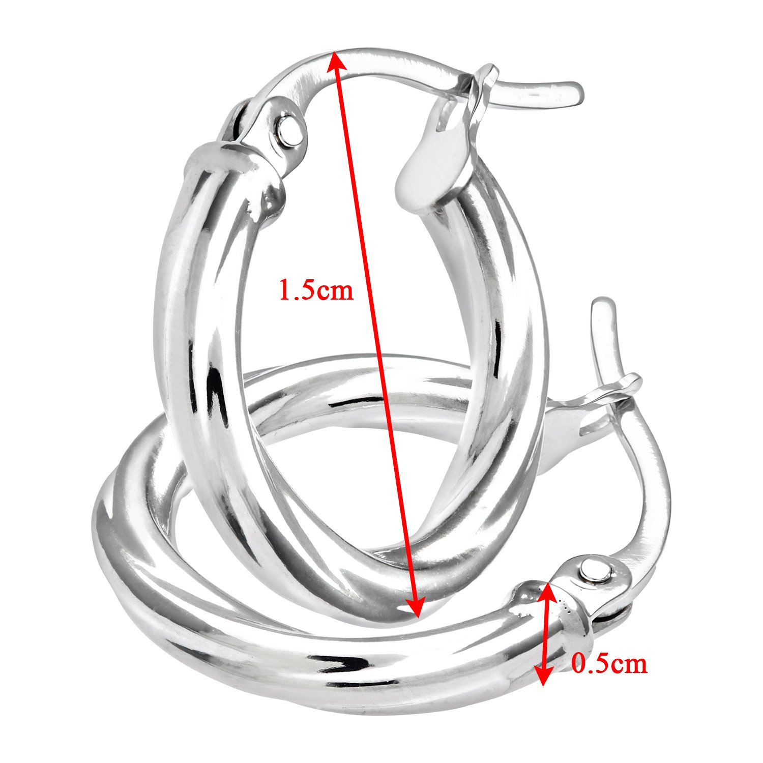 9ct White Gold Hoop Earrings for Women - Elegant Circular Earrings with High Polish Finish - Perfect for Everyday Wear, Parties & Special Occasions - By Elegano