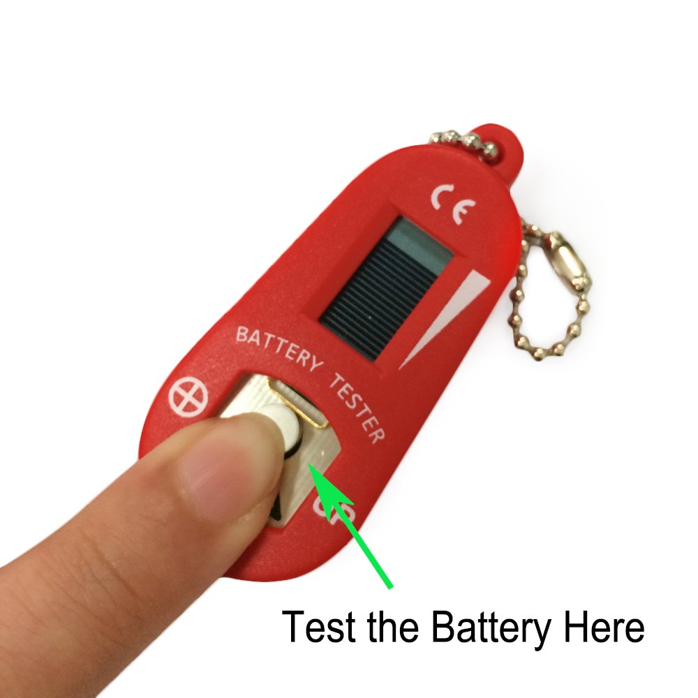 Premium Hearing Aid Battery Tester with Spare Battery Storage - Red | Digital Battery Life Checker for Hearing Devices | Perfect for Travel & Home Use