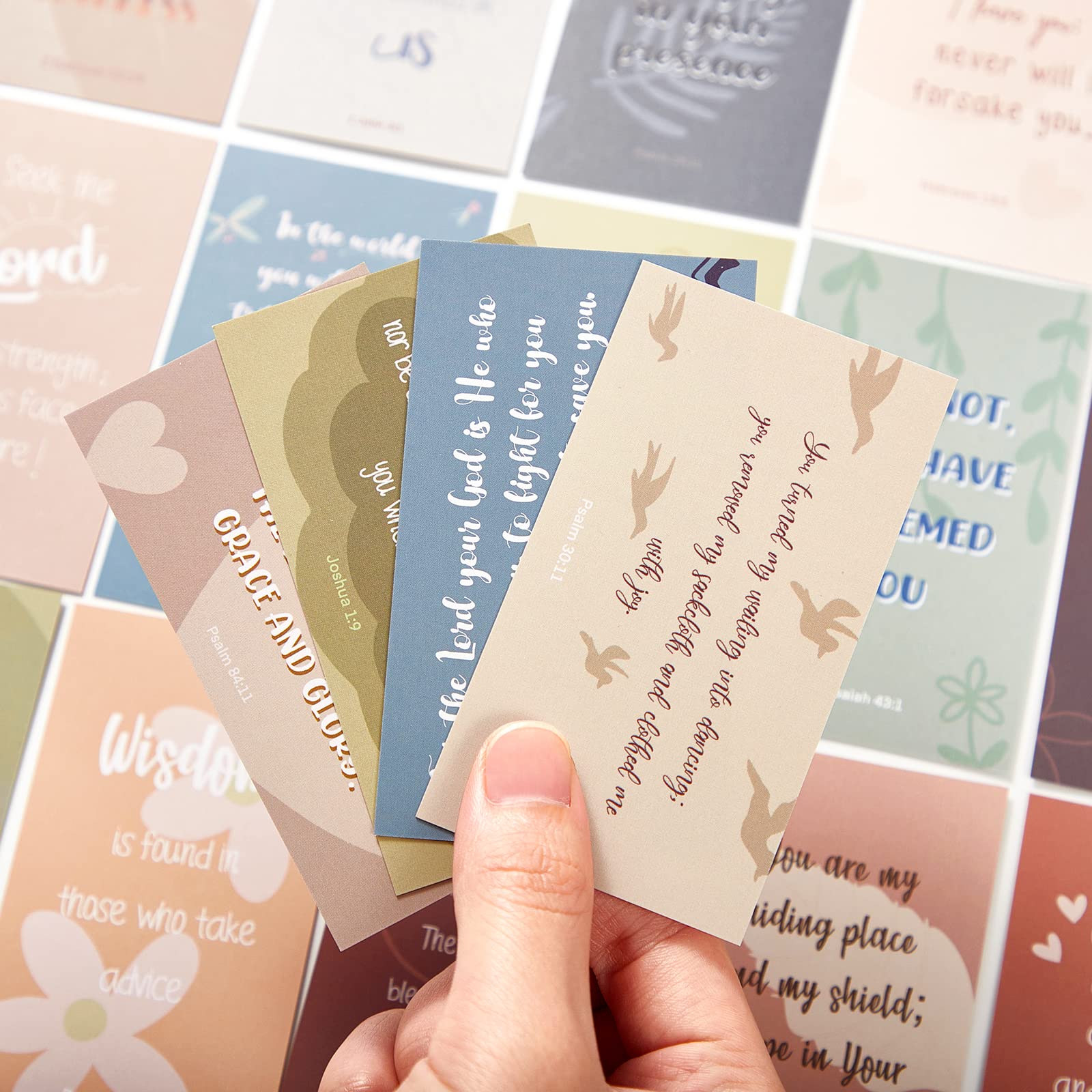 BRYTEFY 100 Earth Tone Prayer Cards with Inspirational Bible Verses - Assorted Mini Scripture Encouragement Cards for Christian Gifts, Bible Study & Daily Devotion