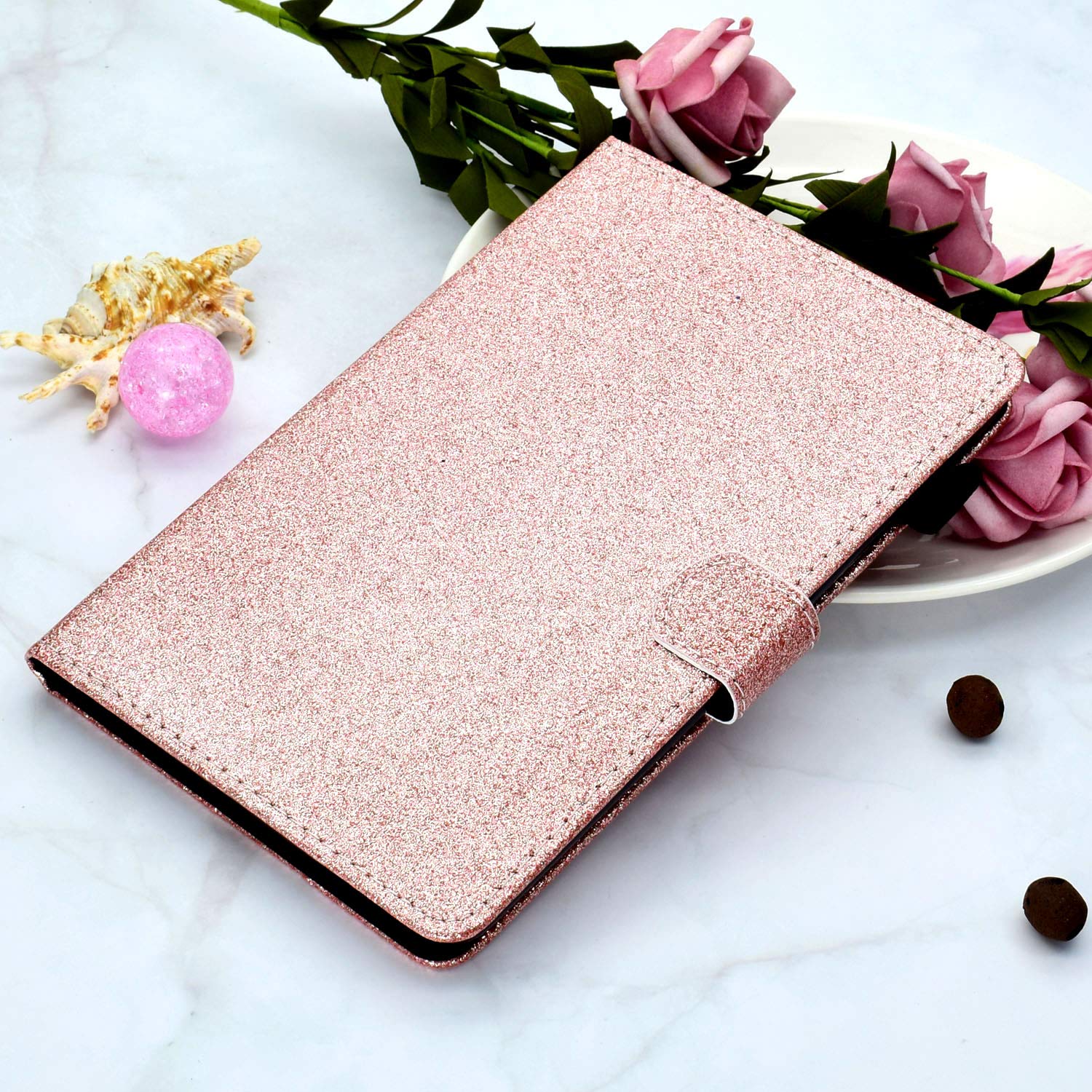 Premium iPad Pro 11 Inch Case (2021/2020/2018 Models) - Multi-Angle Stand with Card Slots & Auto Sleep/Wake | Rose Gold Protective Cover for Work, Travel & Entertainment