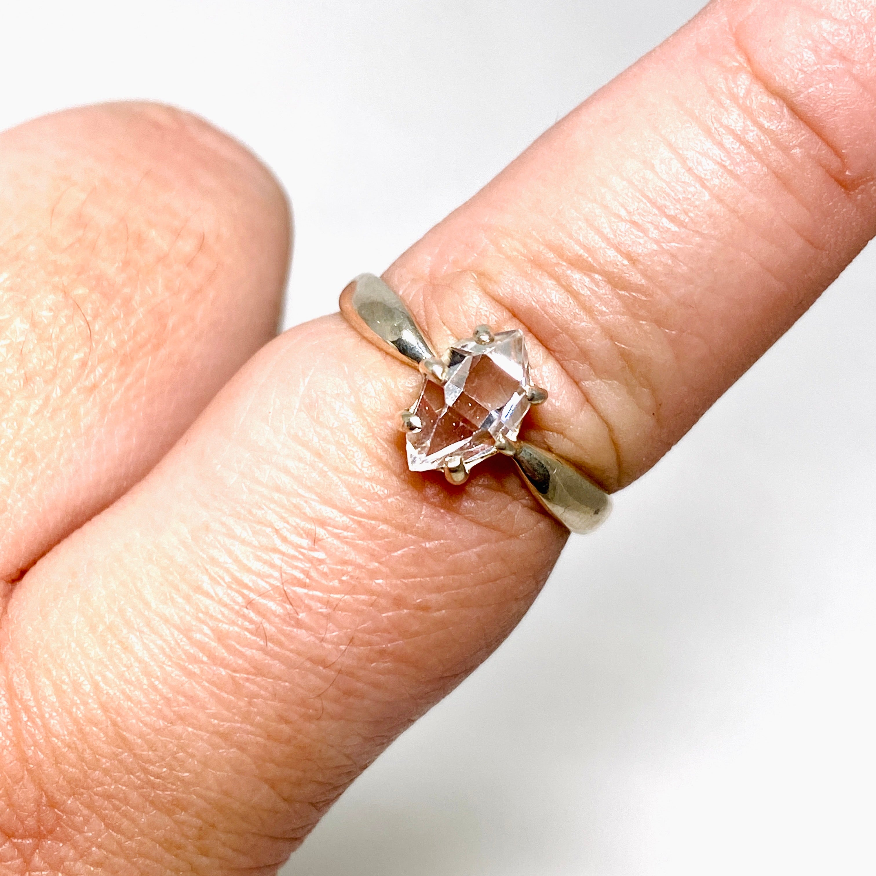 Herkimer Diamond Ring Size 10 - Genuine Natural Quartz Crystal Jewelry for Women, BTP 26 - Perfect for Engagement, Wedding, Anniversary Gifts & Everyday Elegance