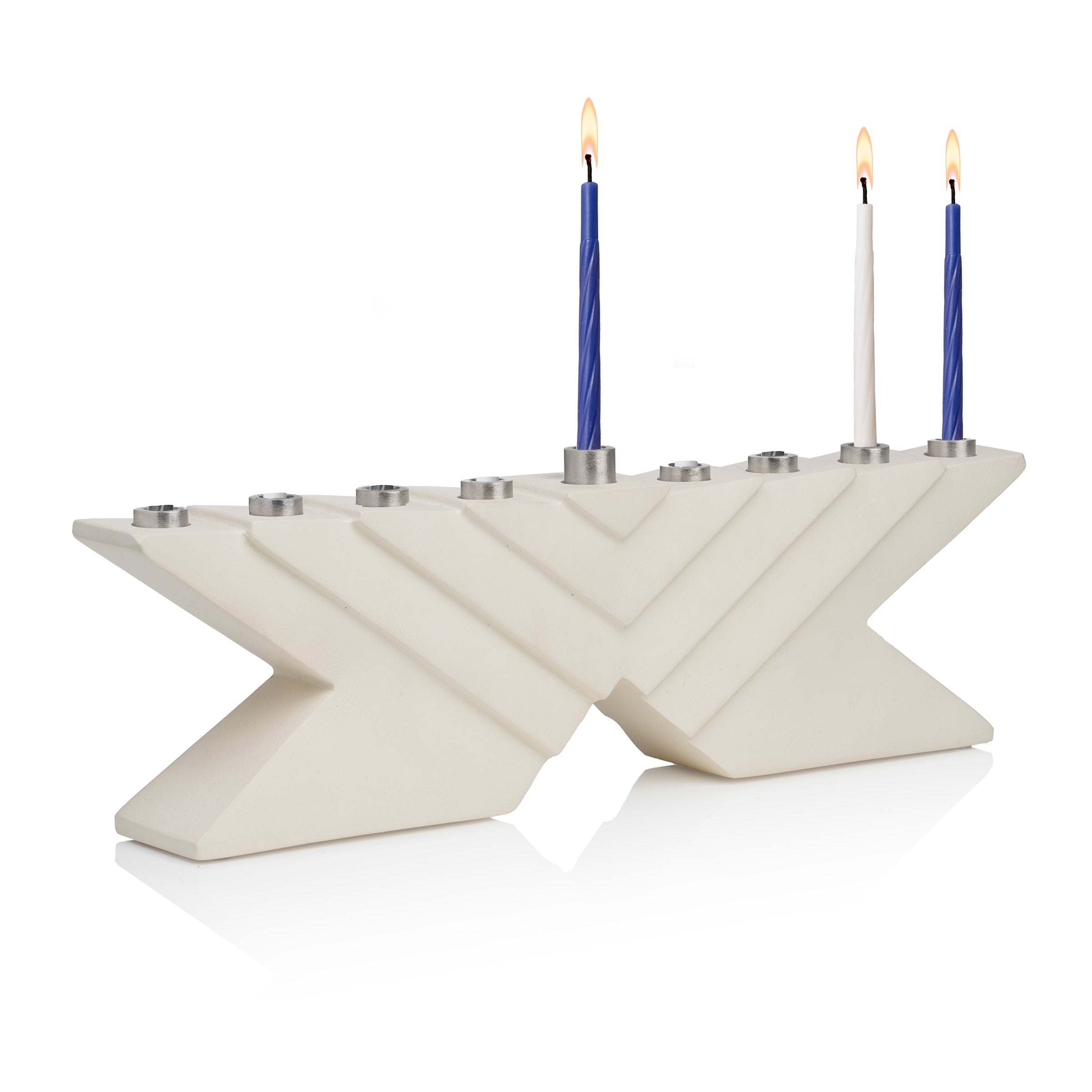 Beth Sholom Hanukkah Menorah - Elegant 9-Branch Candle Holder for Jewish Holiday Celebrations & Home Decor