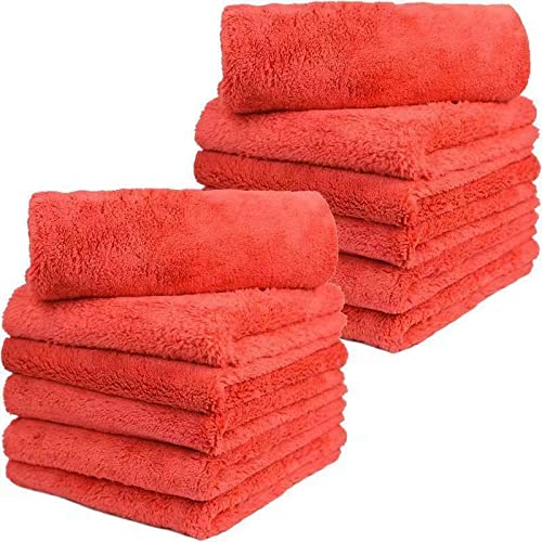 Microfiber Cleaning Cloths 12 Pack - Soft Scratch-Free Dish Towels for Kitchen & Car