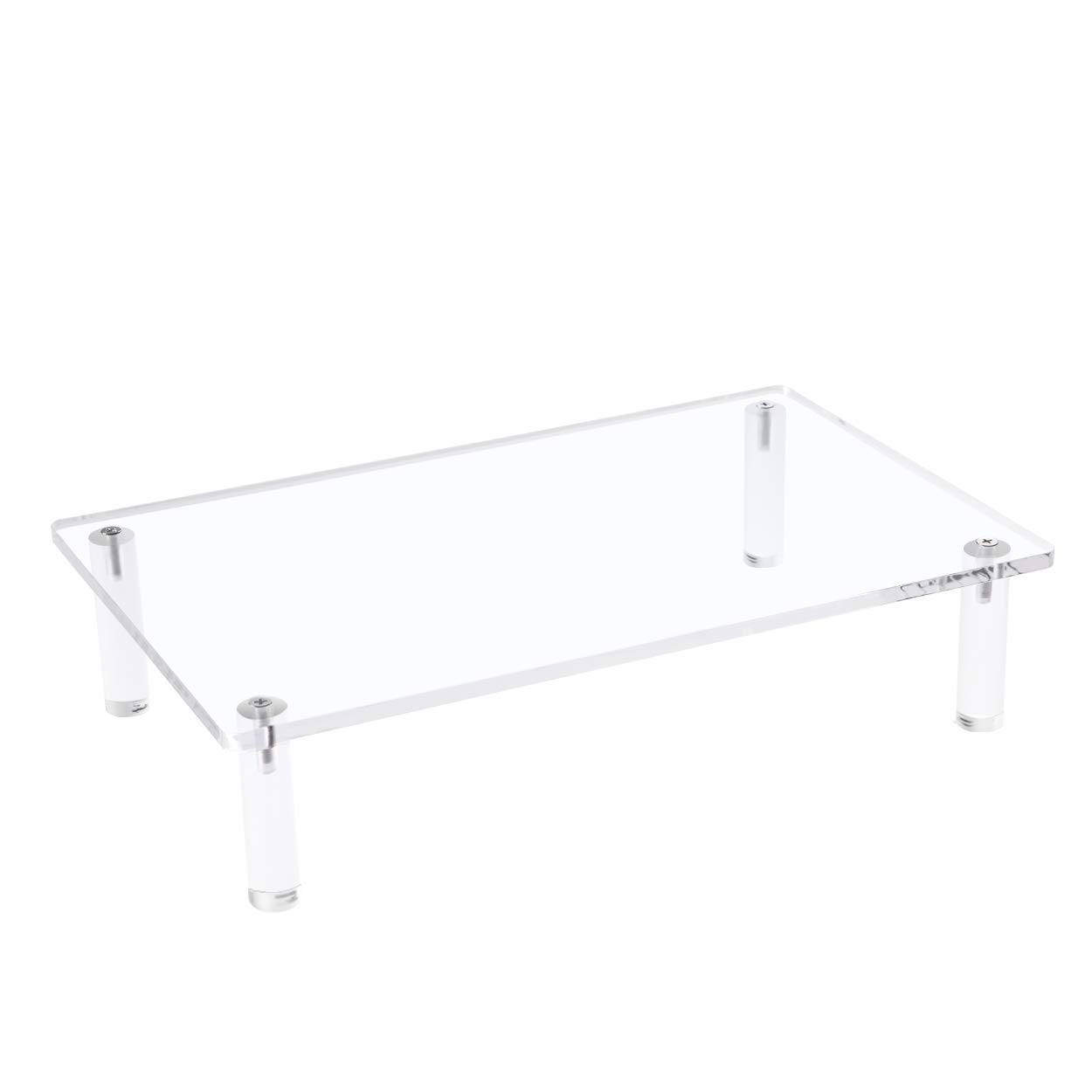 Sumerflos Clear Acrylic Monitor Stand - Adjustable Laptop Riser with Anti-Slip Pads for Home Office, Ergonomic Computer Stand for MacBook, iMac & PC - Space Saving Desk Organizer for Better Posture & Workspace Efficiency
