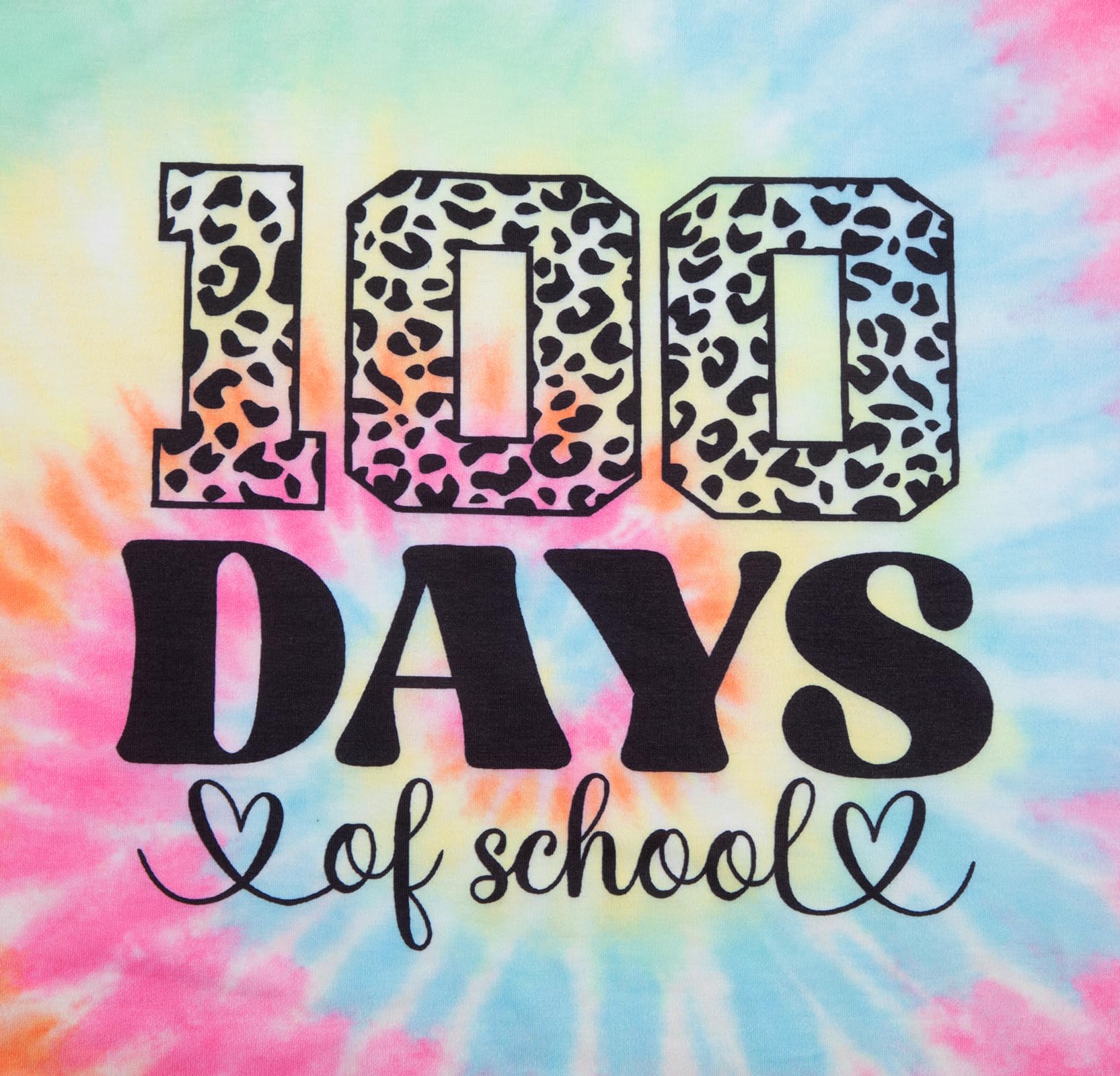 100 Days of School Shirt for Women - Preschool & Kindergarten Teacher Celebration Tee - Colorful Tie Dye Short Sleeve Tops - Perfect for Classroom Parties & School Spirit Events