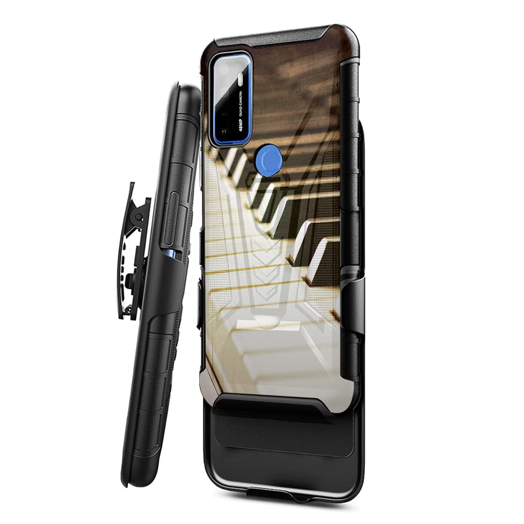 **Military Shockproof Phone Case for Cricket Dream 5G & AT&T Radiant Max 5G - Heavy Duty Belt Clip Holster with Kickstand | Rugged Black Cover for Outdoor, Work & Travel**